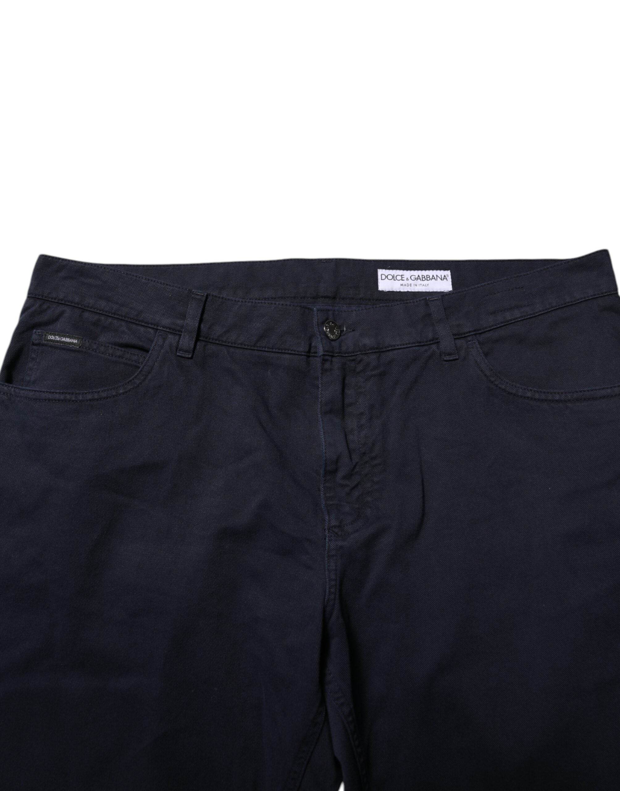 Dolce & Gabbana Black Cotton Tapered Denim Jeans - Hilstor