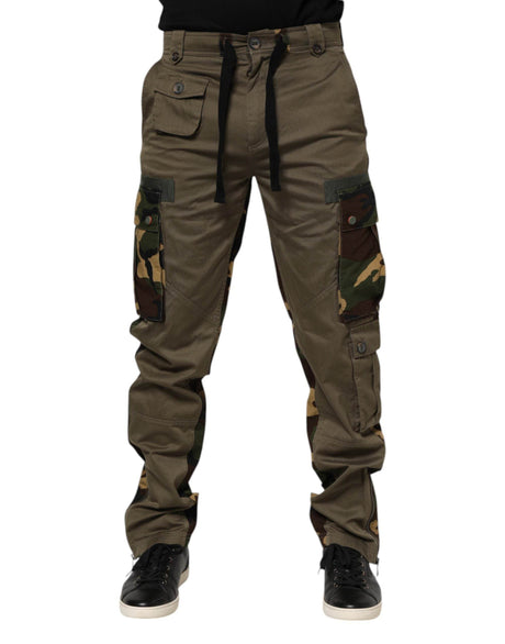 Dolce & Gabbana Brown Cotton Camouflage Cargo Pants - Hilstor