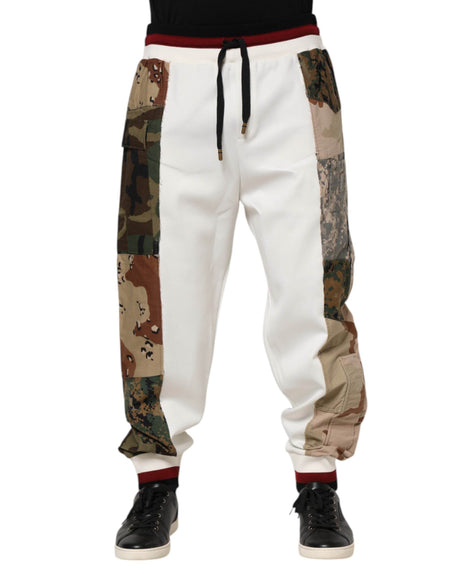 Dolce & Gabbana White Patchwork Jogger Pants - Hilstor