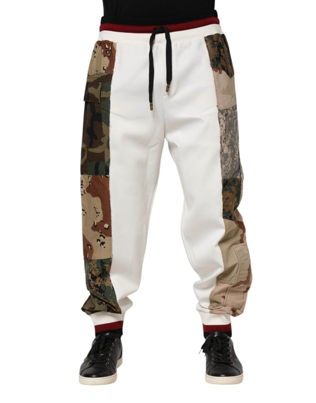 Dolce & Gabbana White Patchwork Jogger Pants - Hilstor