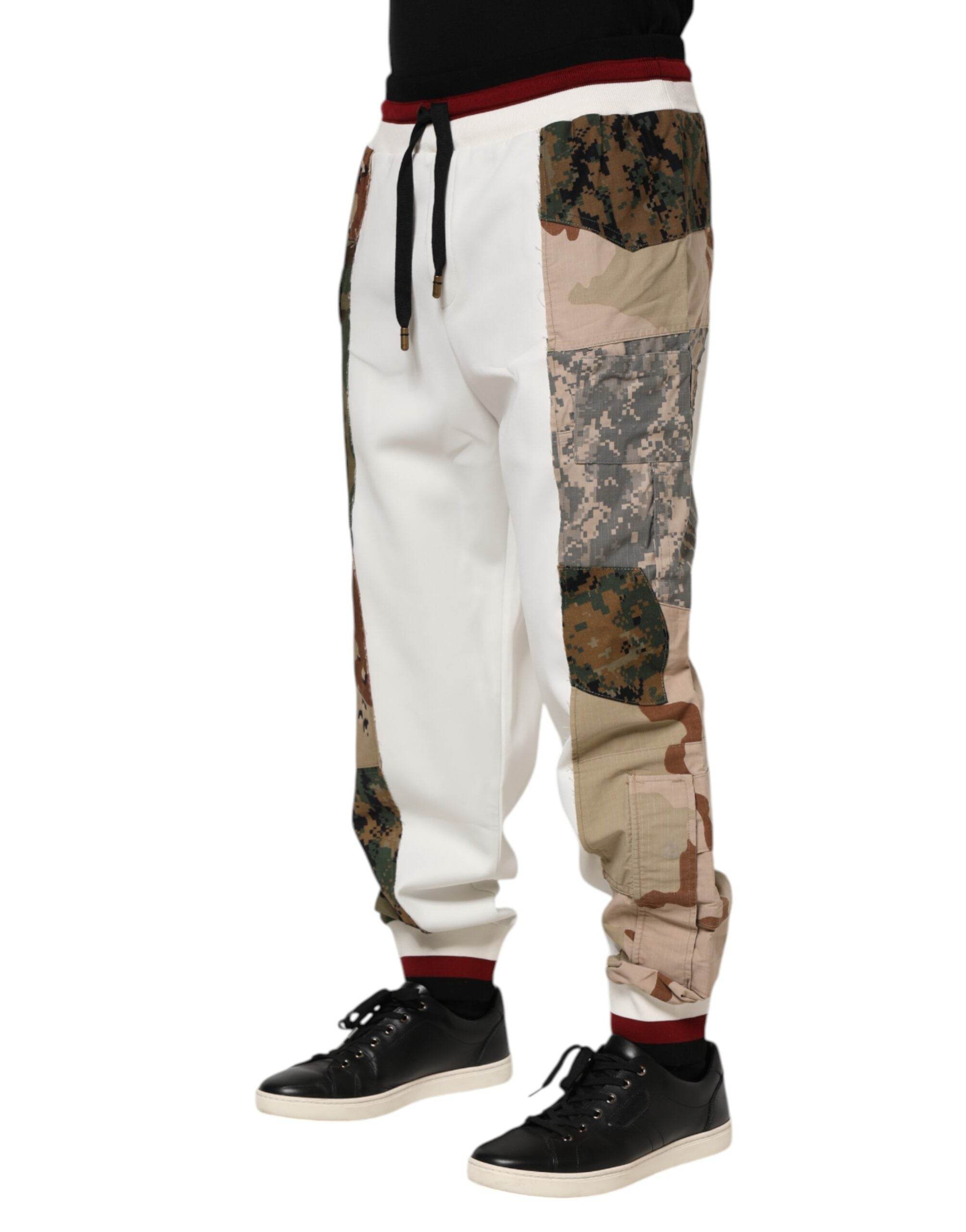 Dolce & Gabbana White Patchwork Jogger Pants - Hilstor