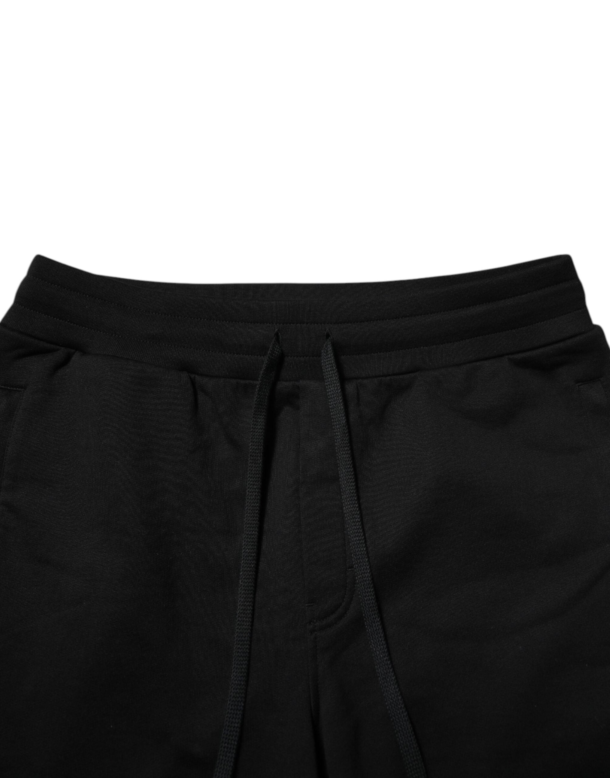 Dolce &amp; Gabbana Sorte Joggingbukser i Bomuld med Logobånd til Herrer