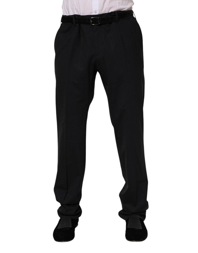 Dolce & Gabbana Black Wool Formal Dress Pants - Hilstor