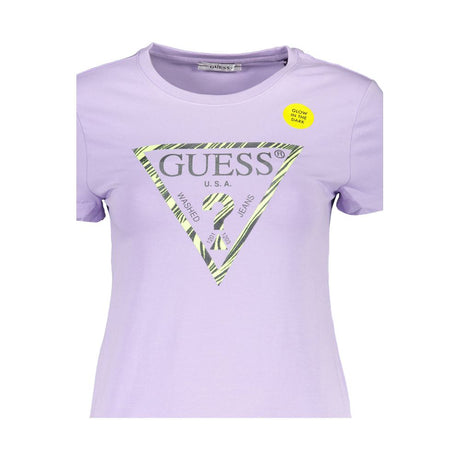 Guess Jeans Purple Cotton Tops & T-Shirt
