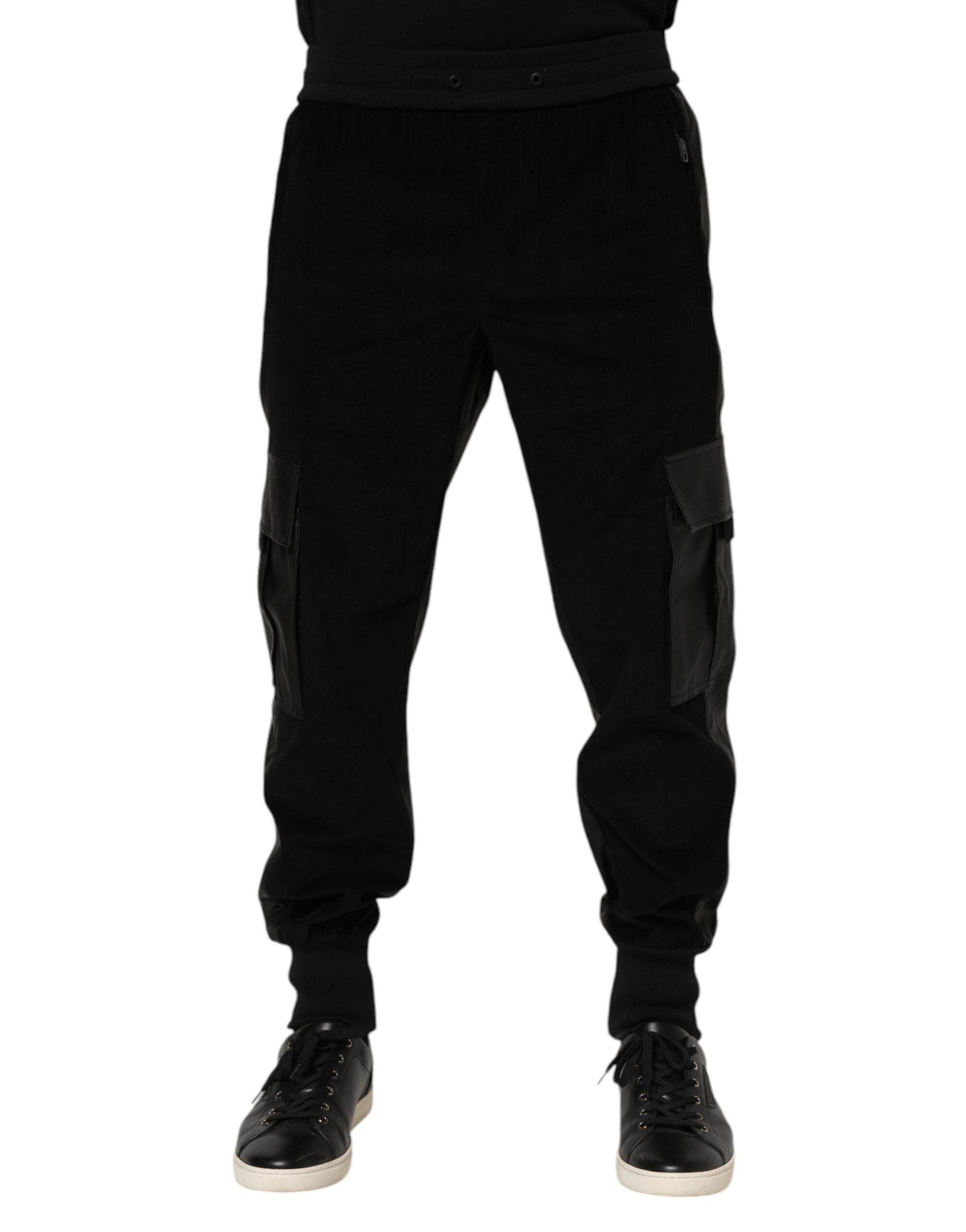 Dolce & Gabbana Black Cotton Cargo Men Jogger Pants - Hilstor