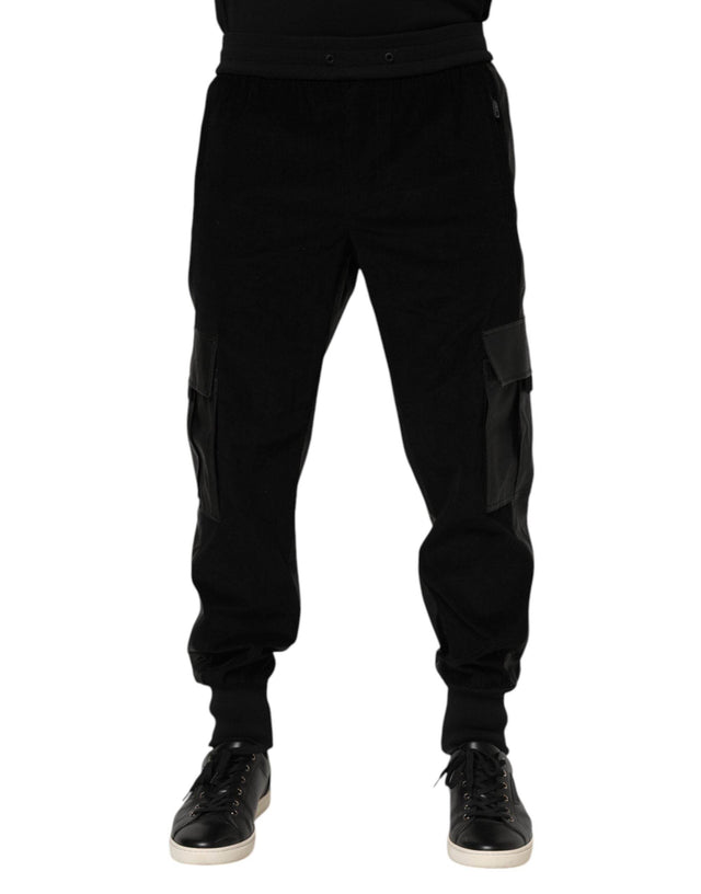 Dolce & Gabbana Black Cotton Cargo Men Jogger Pants - Hilstor