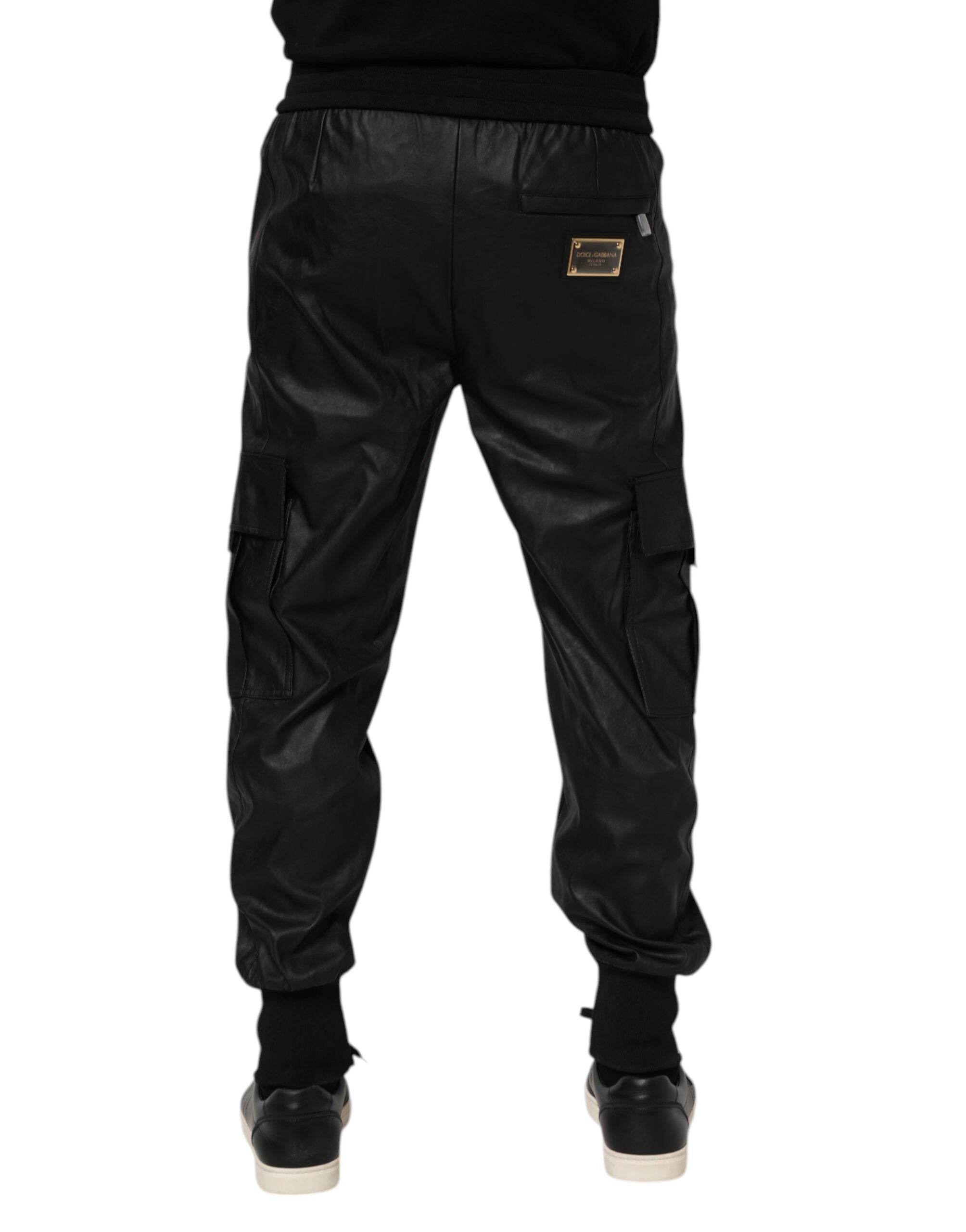 Dolce & Gabbana Black Cotton Cargo Men Jogger Pants - Hilstor