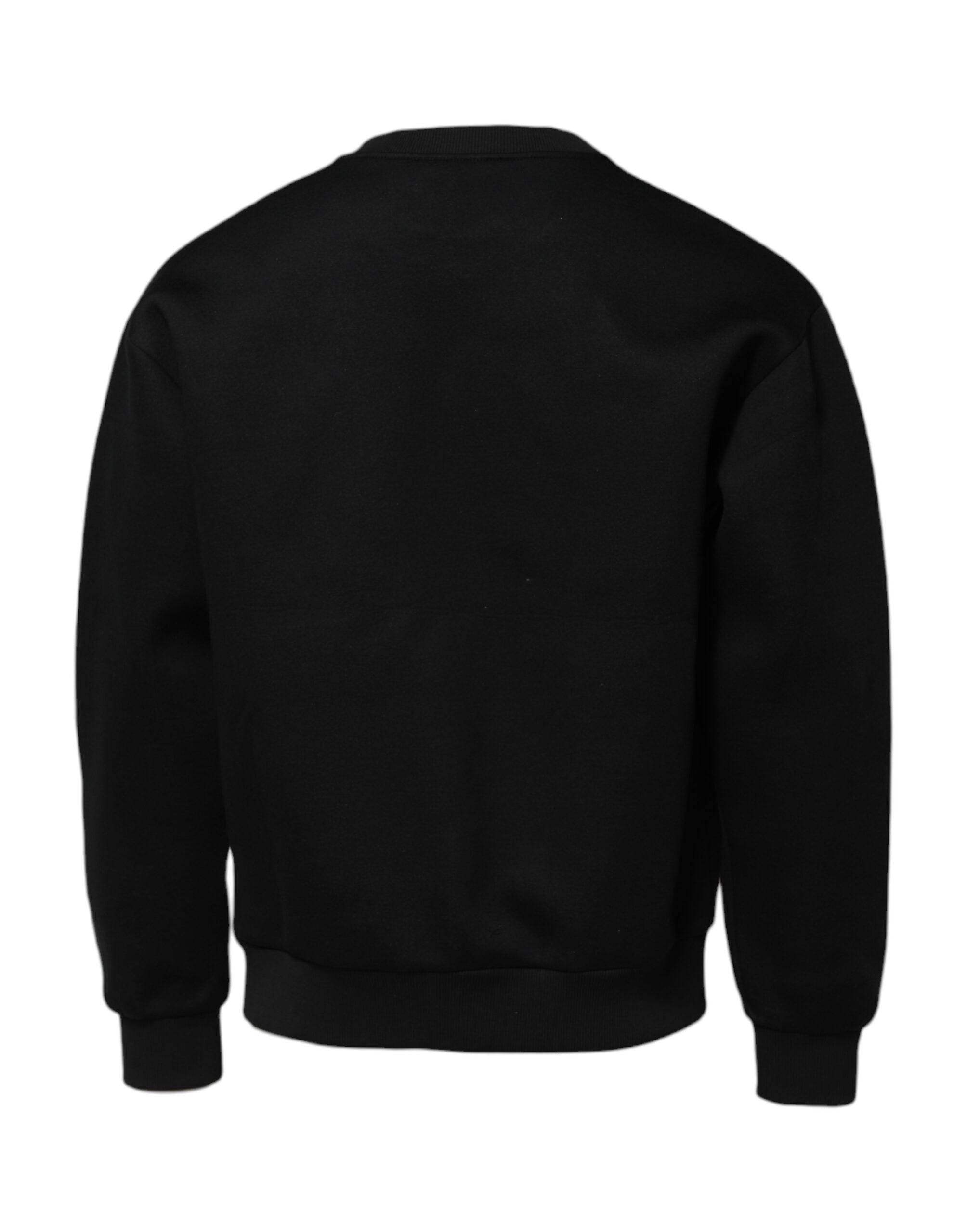Dolce & Gabbana Black Modal DG Logo Plaque Pullover Sweater - Hilstor
