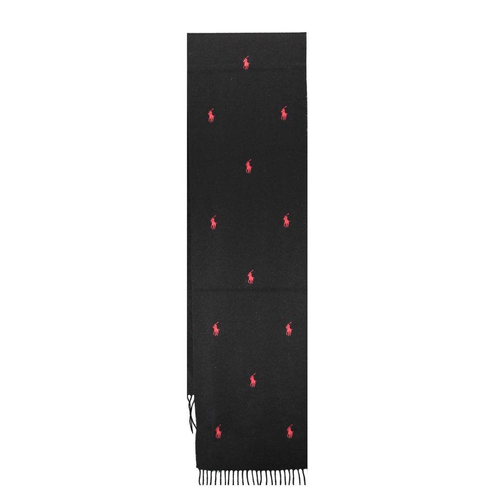 Ralph Lauren Black Wool Scarf - Hilstor
