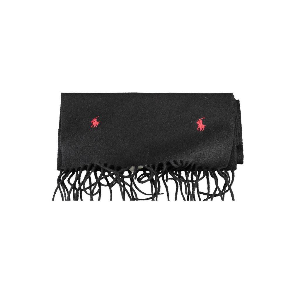 Ralph Lauren Black Wool Scarf - Hilstor