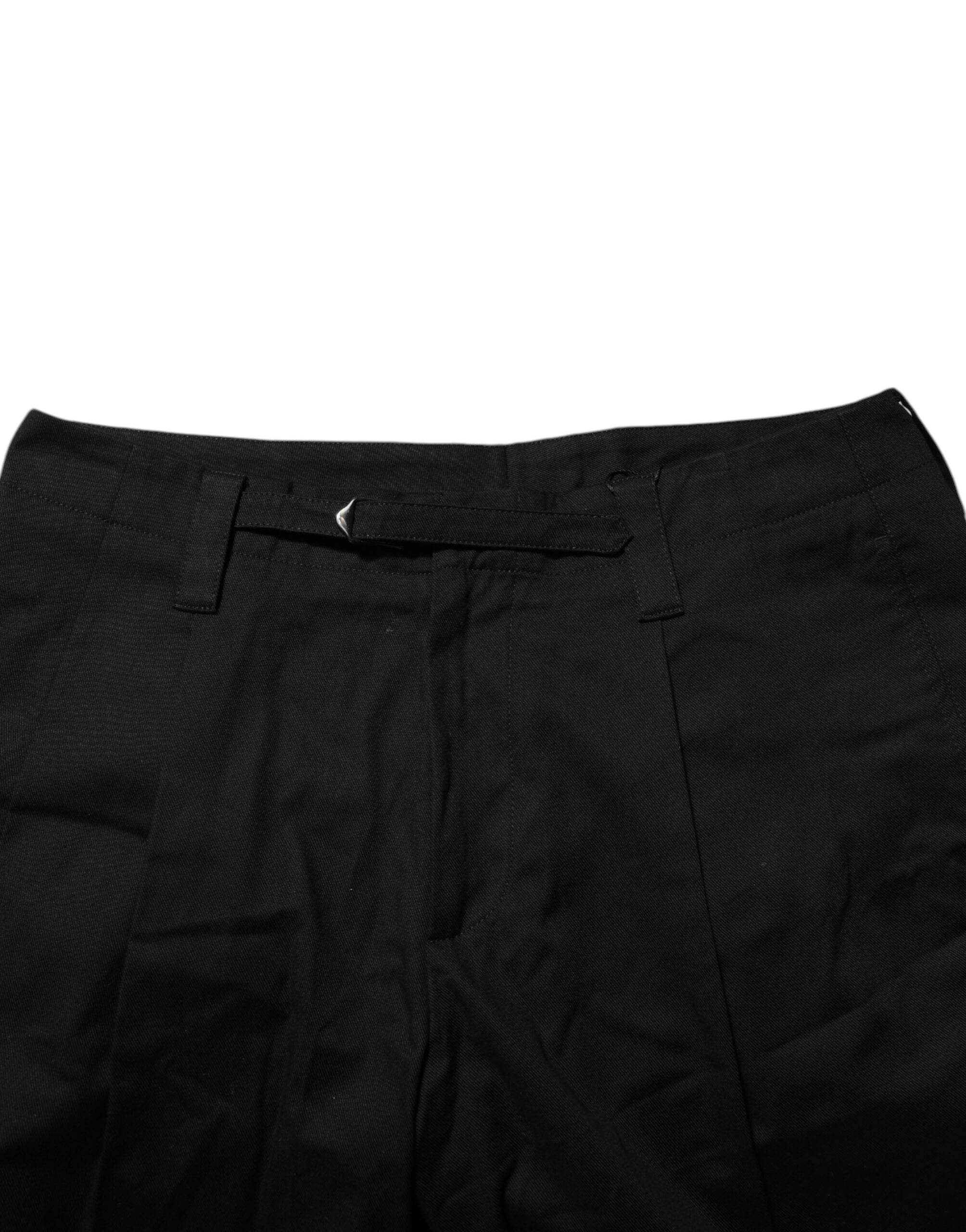 Dolce & Gabbana Black Cotton Knee Length Men Bermuda Shorts - Hilstor