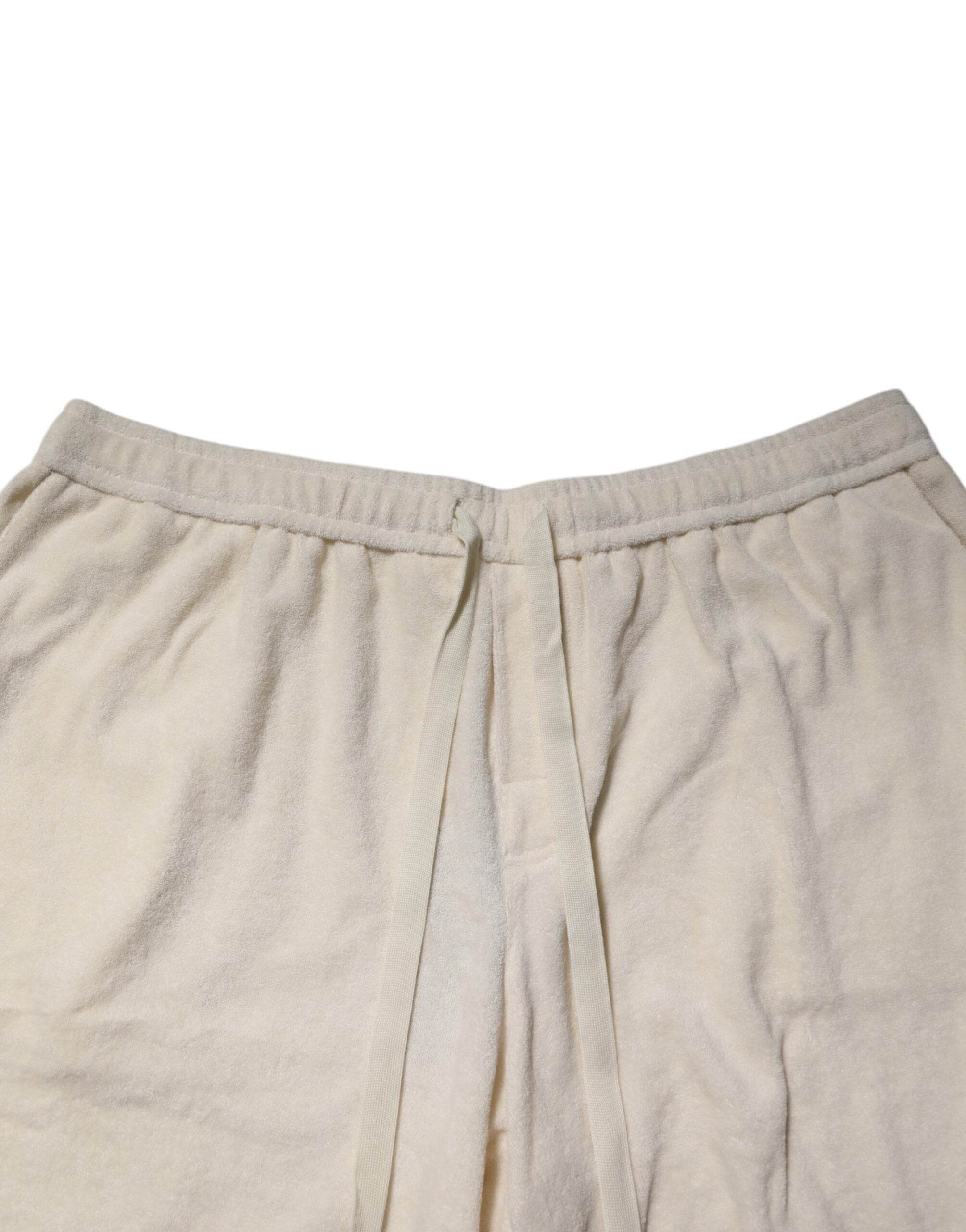 Dolce & Gabbana Ivory Cotton Men Bermuda Sweatshorts Shorts - Hilstor