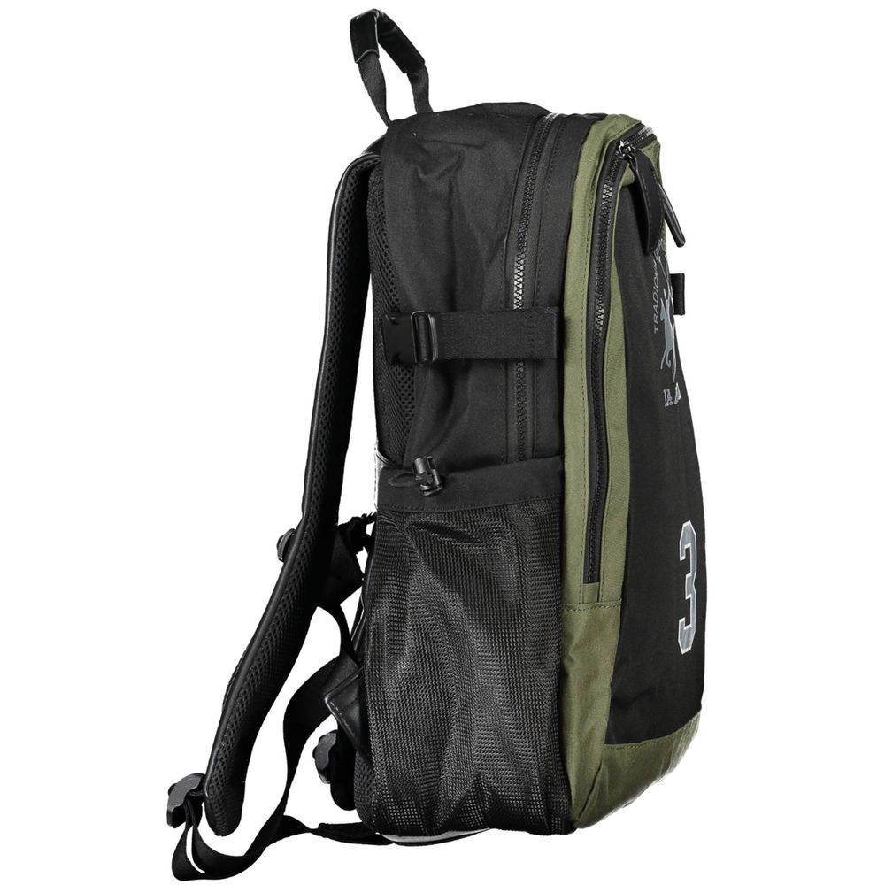 La Martina Black Polyester Backpack - Hilstor