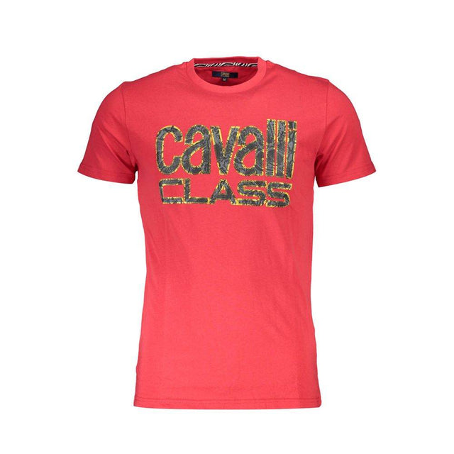 Cavalli Class Red Cotton T-Shirt - Hilstor