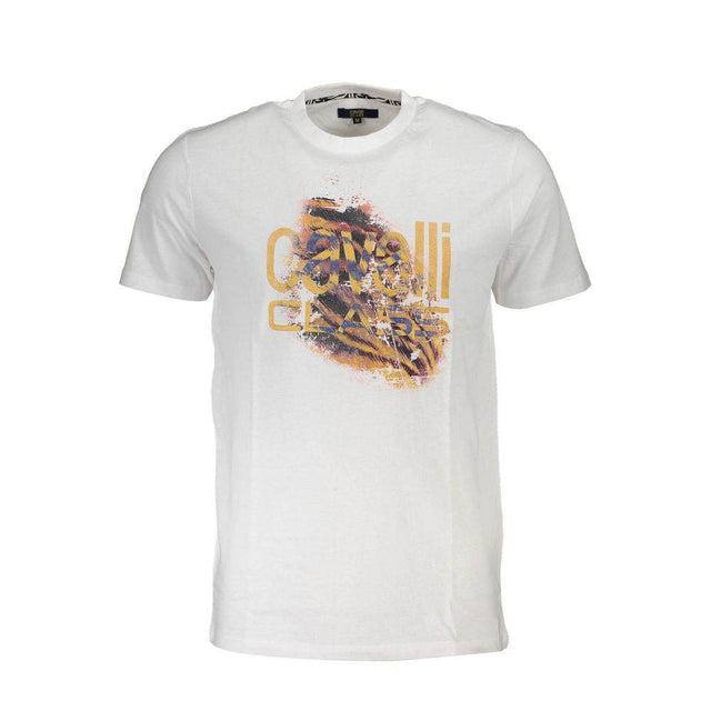 Cavalli Class White Cotton T-Shirt - Hilstor