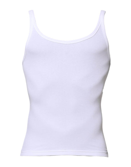 Dolce & Gabbana White Sleeveless Round Neck Men Tank T-shirt - Hilstor