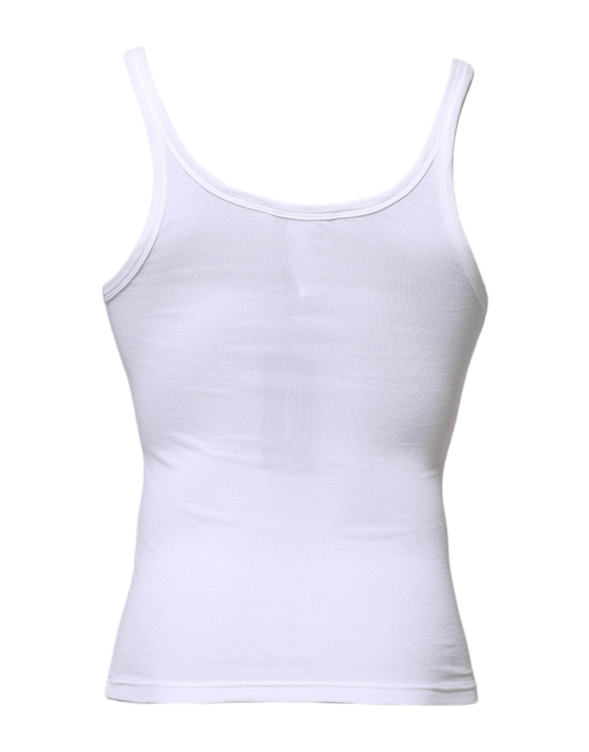 Dolce & Gabbana White Sleeveless Round Neck Men Tank T-shirt - Hilstor