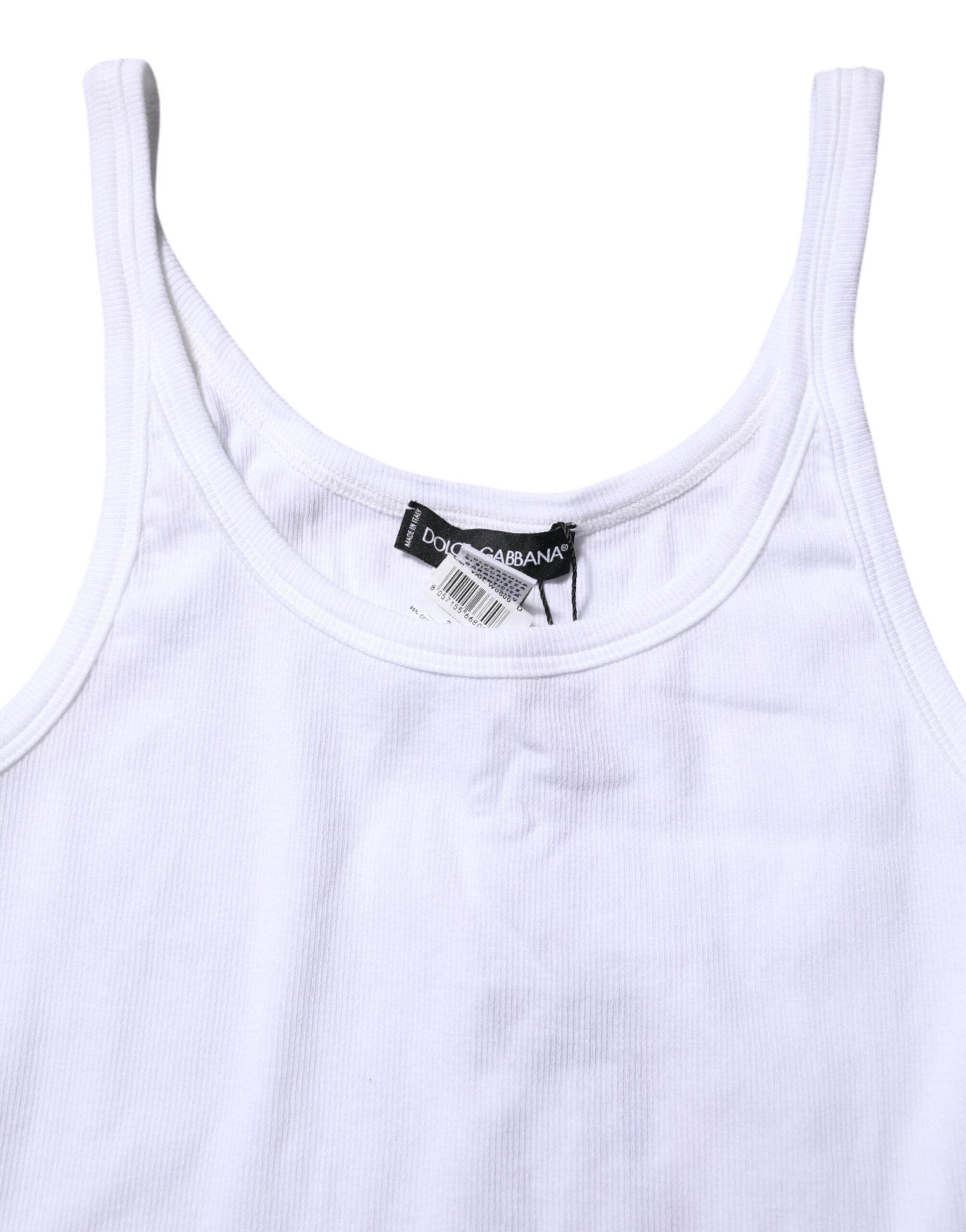Dolce & Gabbana White Sleeveless Round Neck Men Tank T-shirt - Hilstor
