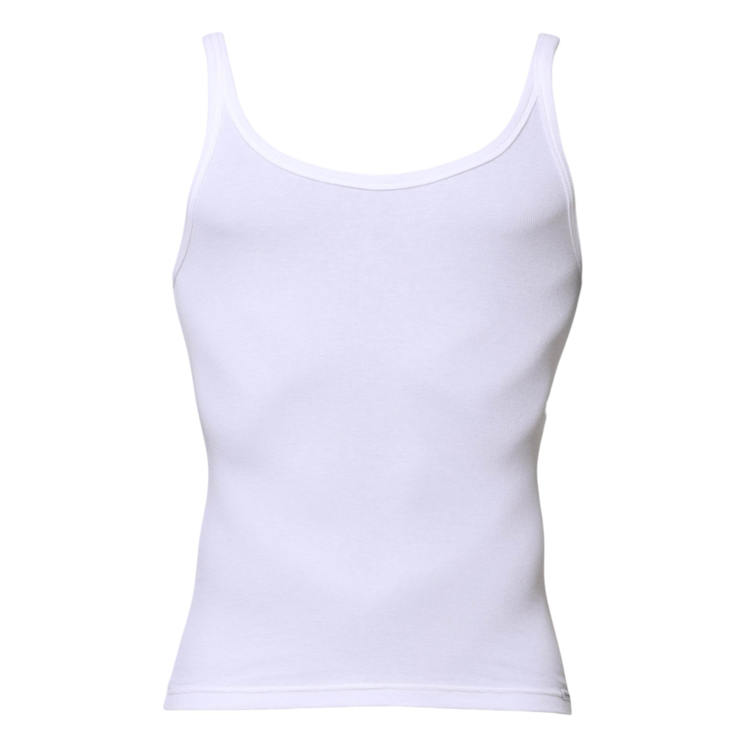 Dolce & Gabbana White Sleeveless Round Neck Men Tank T-shirt - Hilstor