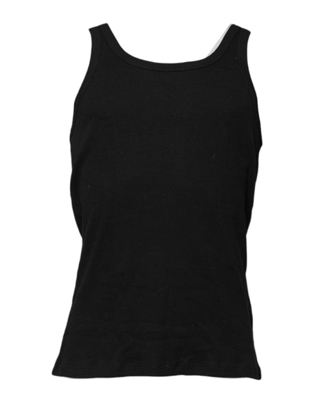 Dolce & Gabbana Black Cotton Sleeveless Underwear Tank T-shirt - Hilstor