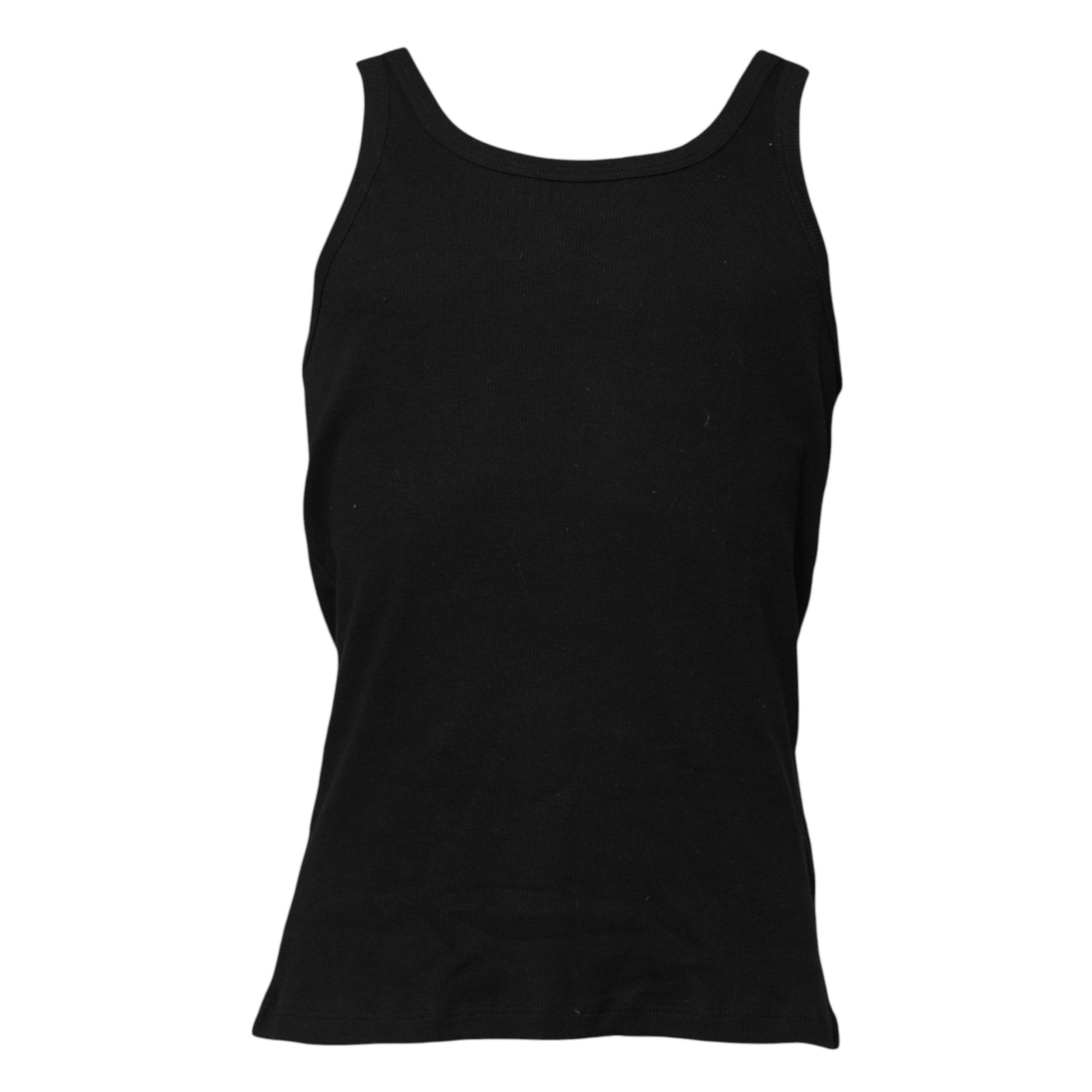 Dolce & Gabbana Black Cotton Sleeveless Underwear Tank T-shirt - Hilstor