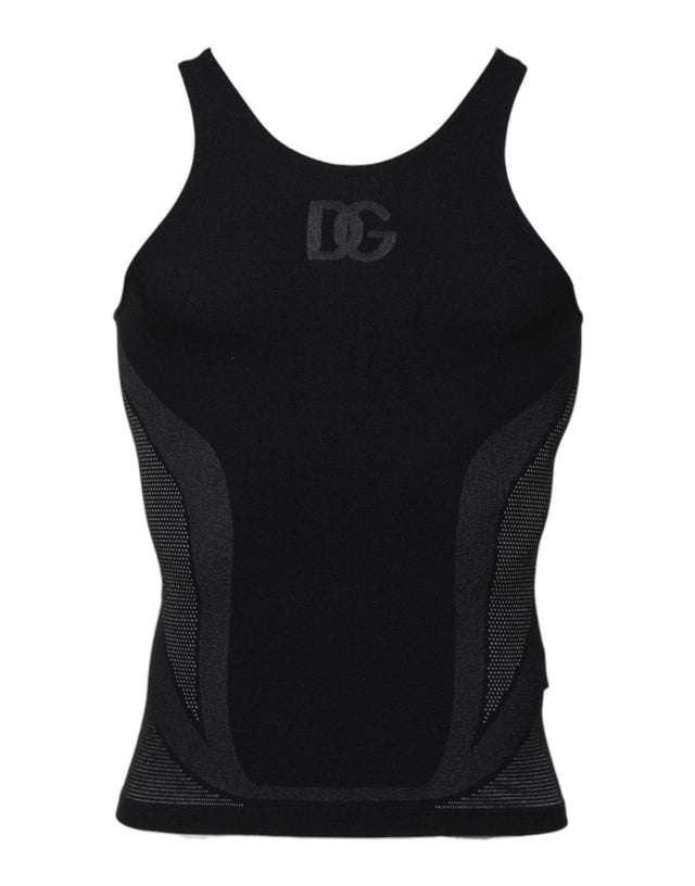 Dolce & Gabbana Black Nylon Sleeveless Underwear Tank T-shirt - Hilstor