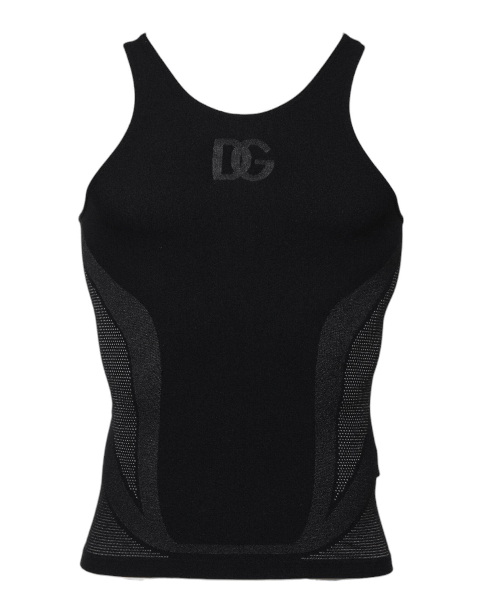Dolce & Gabbana Black Nylon Sleeveless Underwear Tank T-shirt - Hilstor