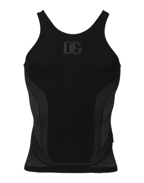Dolce & Gabbana Black Nylon Sleeveless Underwear Tank T-shirt - Hilstor