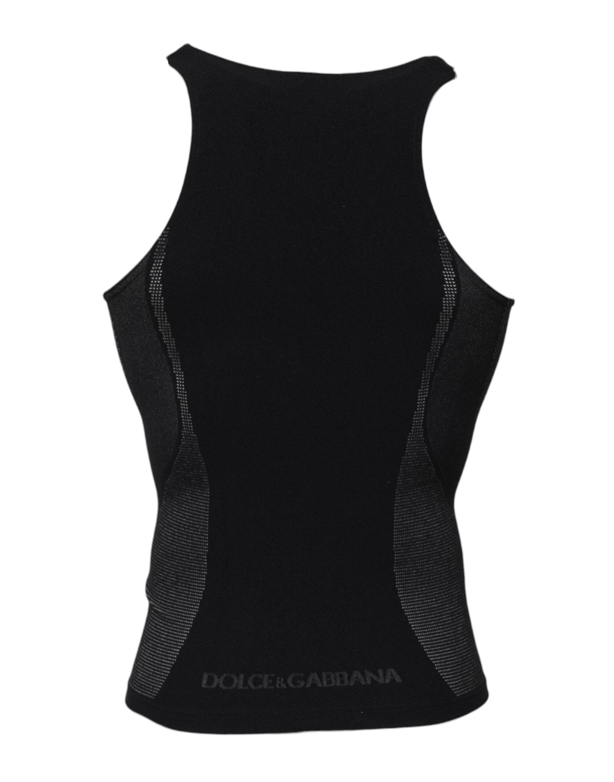 Dolce & Gabbana Black Nylon Sleeveless Underwear Tank T-shirt - Hilstor