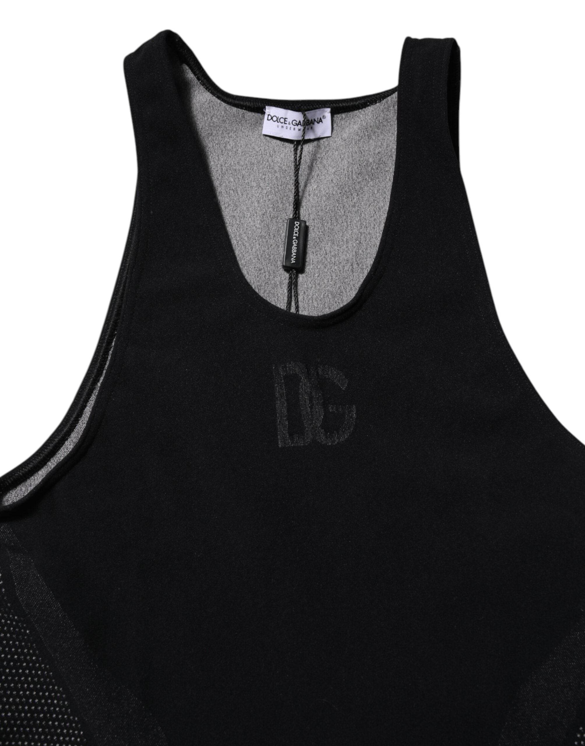 Dolce & Gabbana Black Nylon Sleeveless Underwear Tank T-shirt - Hilstor