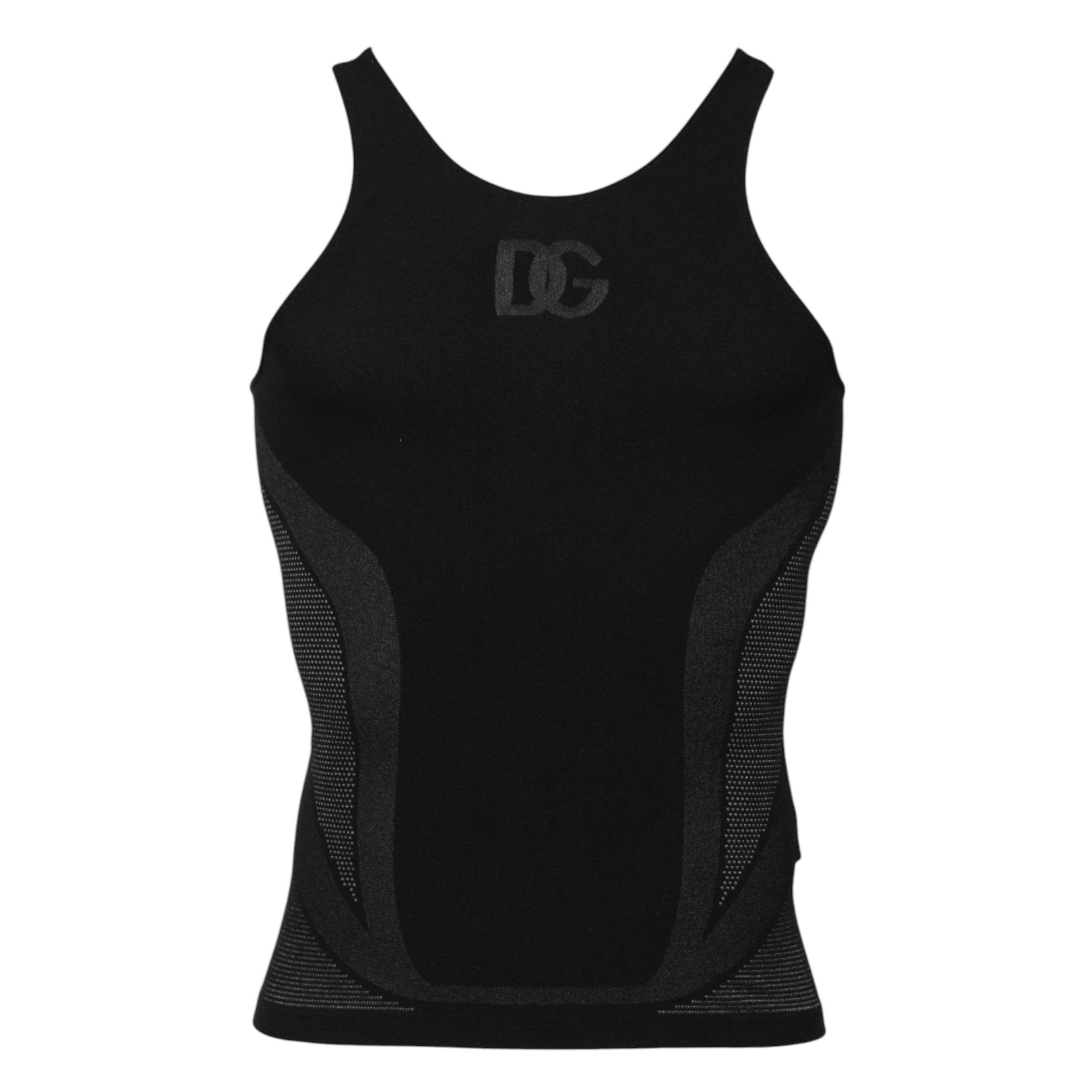Dolce & Gabbana Black Nylon Sleeveless Underwear Tank T-shirt - Hilstor