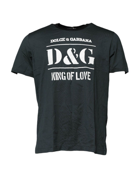 Dolce & Gabbana Black Cotton Printed Short Sleeves T-shirt - Hilstor