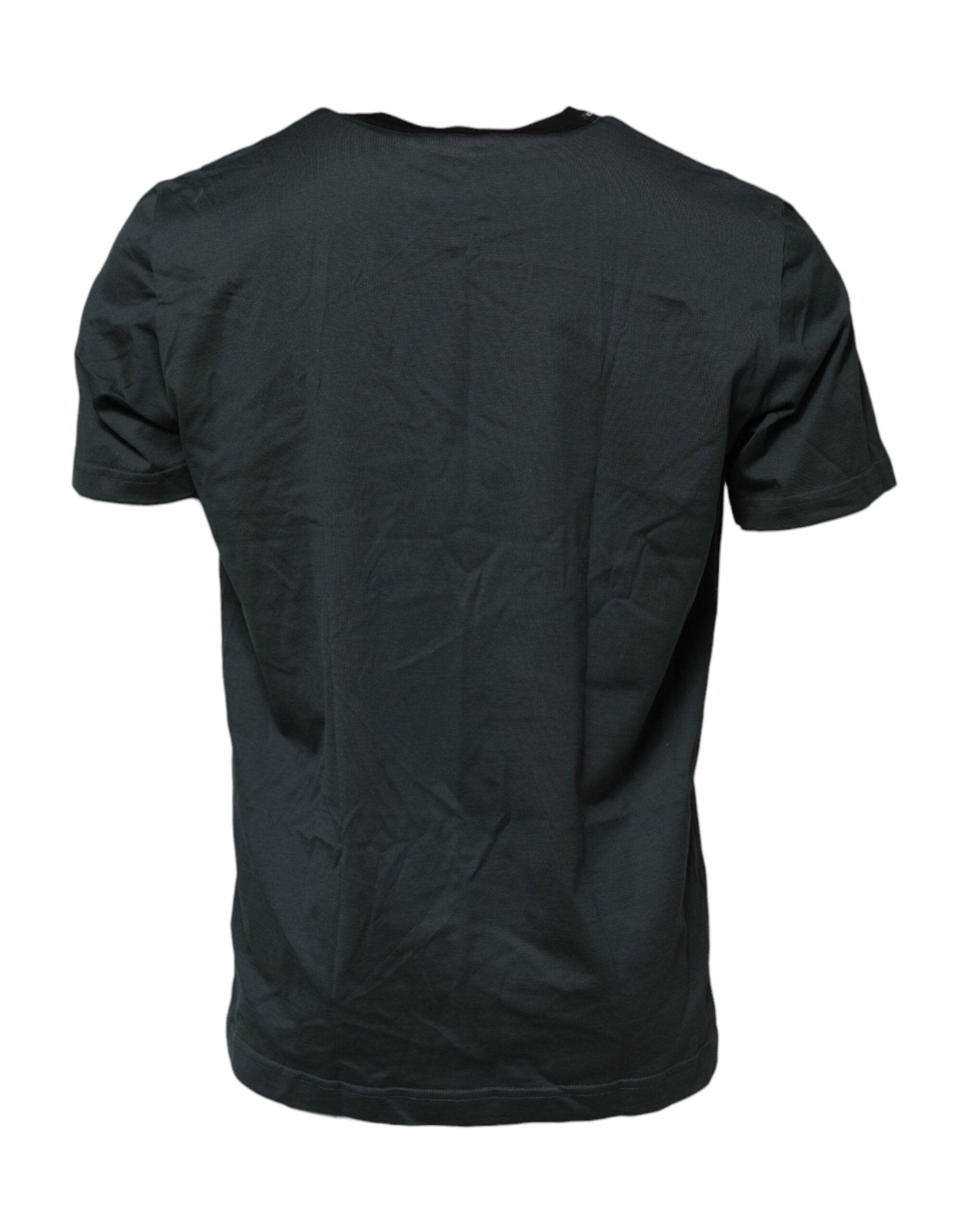 Dolce & Gabbana Black Cotton Printed Short Sleeves T-shirt - Hilstor
