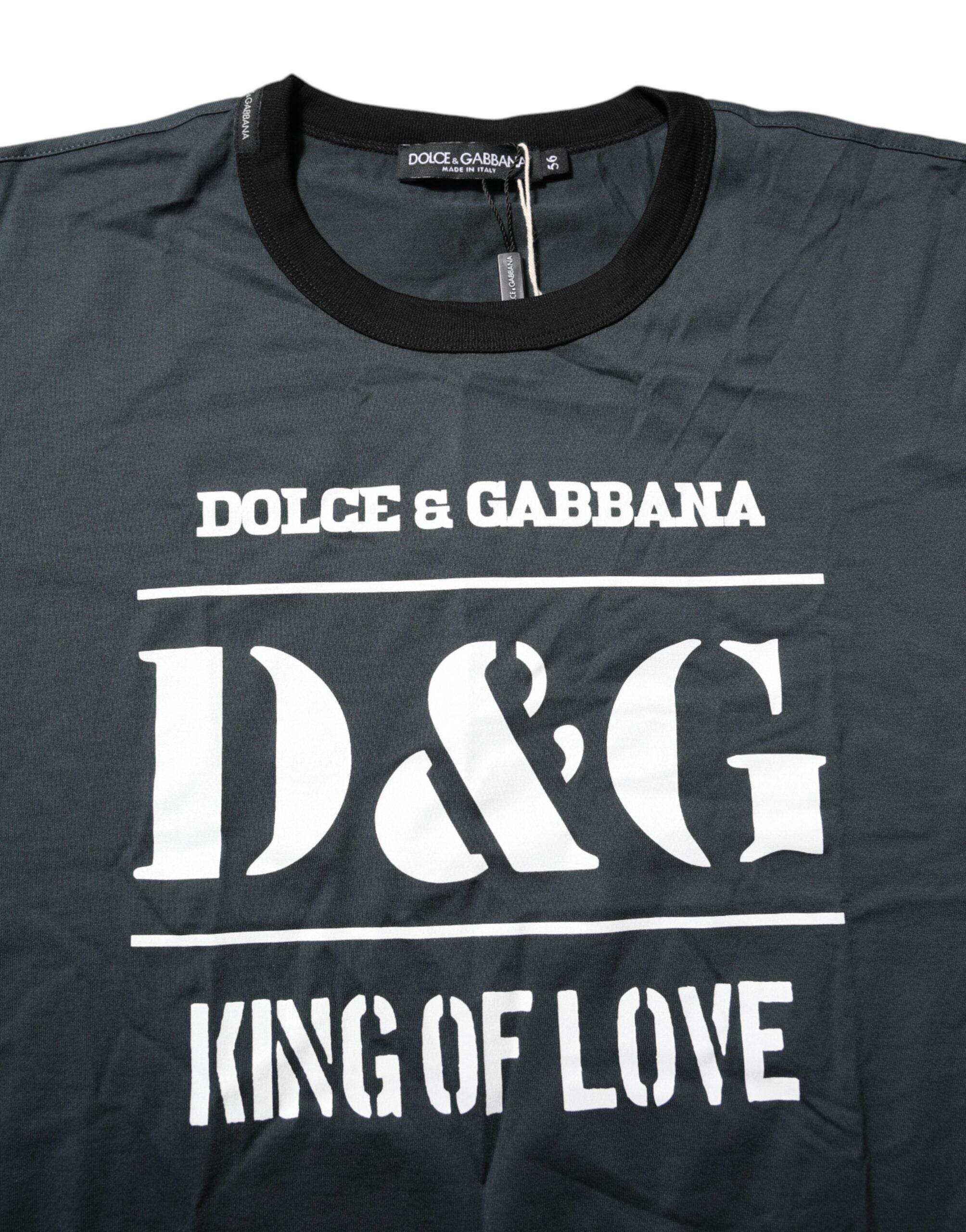 Dolce & Gabbana Black Cotton Printed Short Sleeves T-shirt - Hilstor