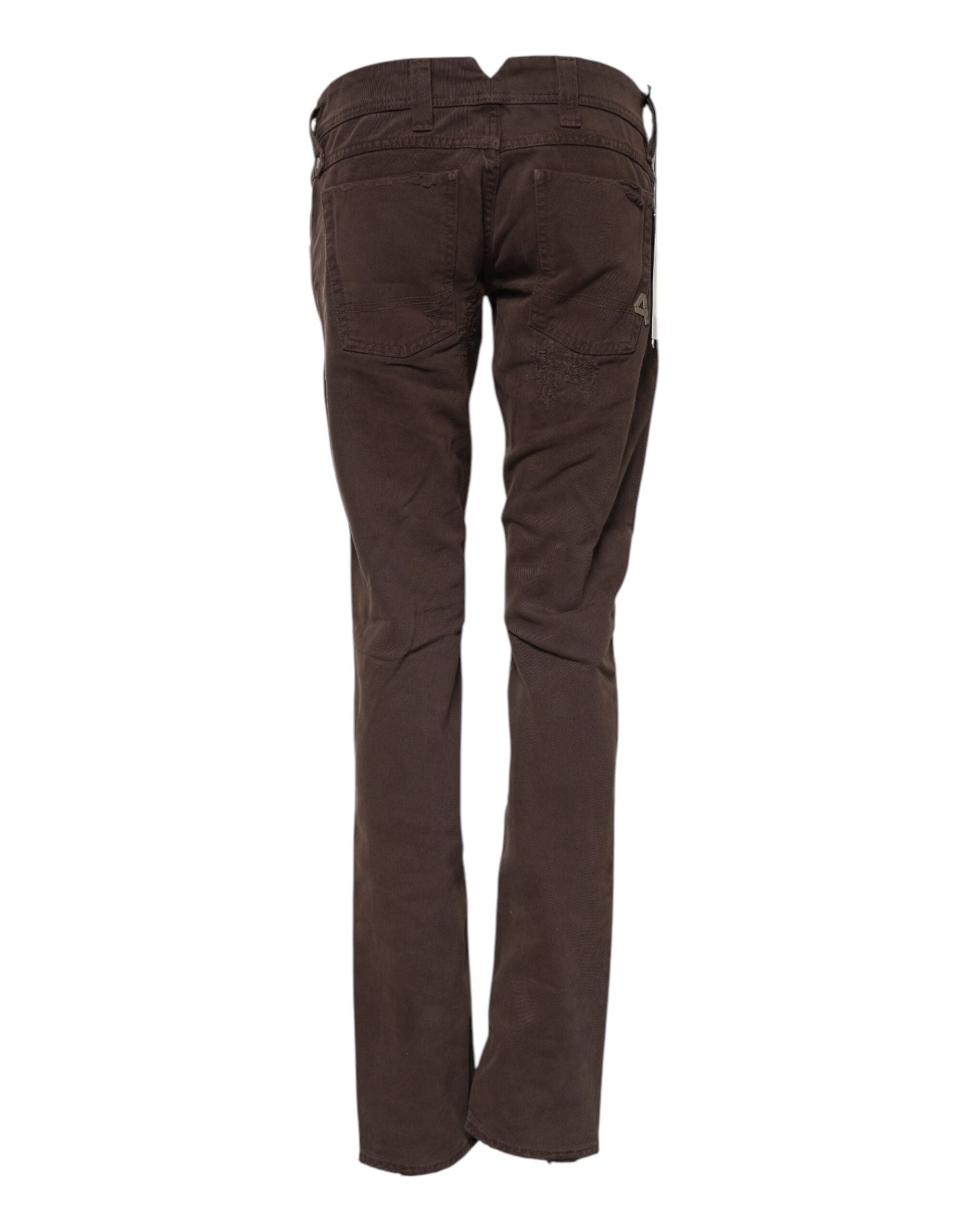 CYCLE Brune bomulds lavtaljede skinny casual jeans