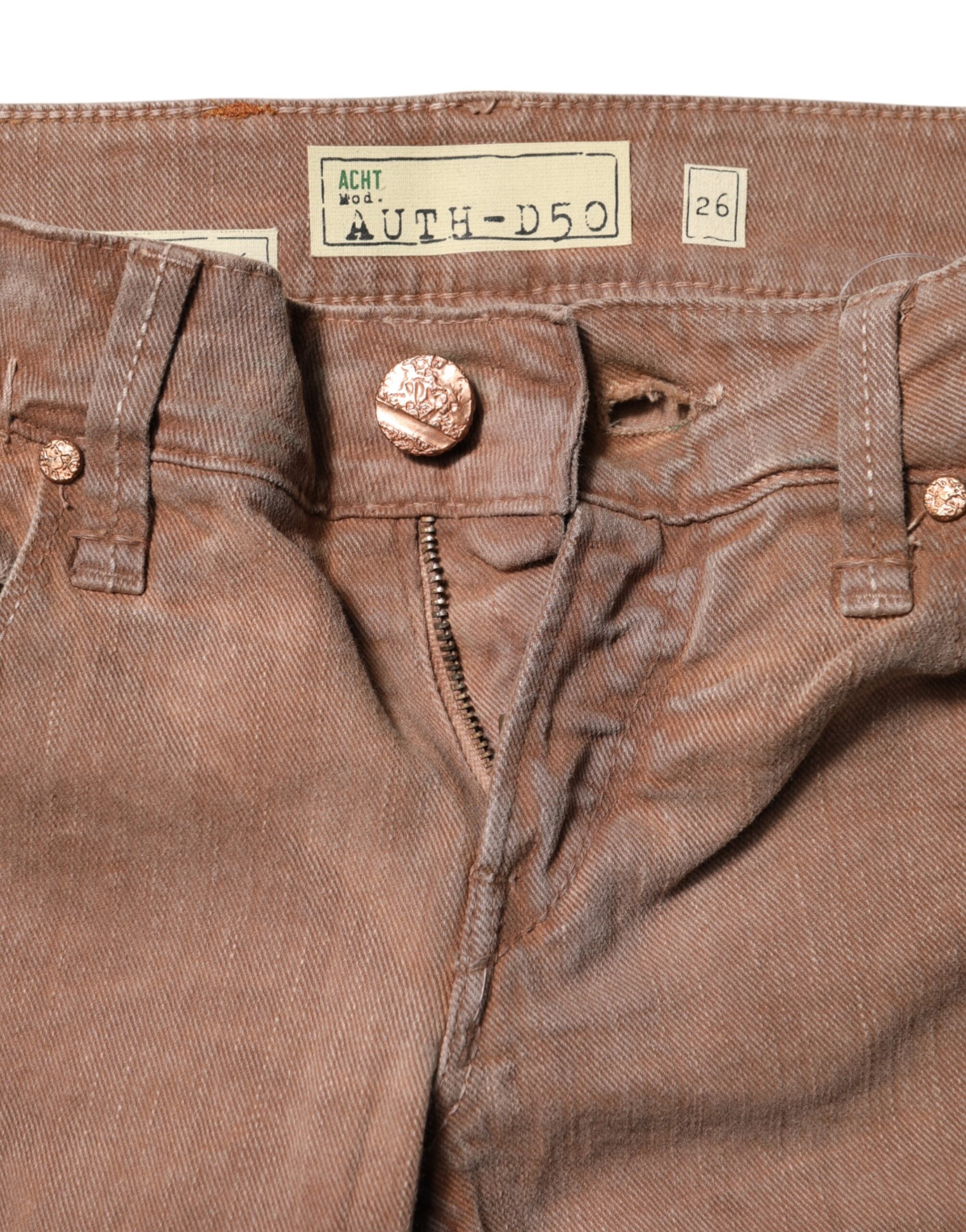 Brune bomulds slim fit denim jeans med lav talje