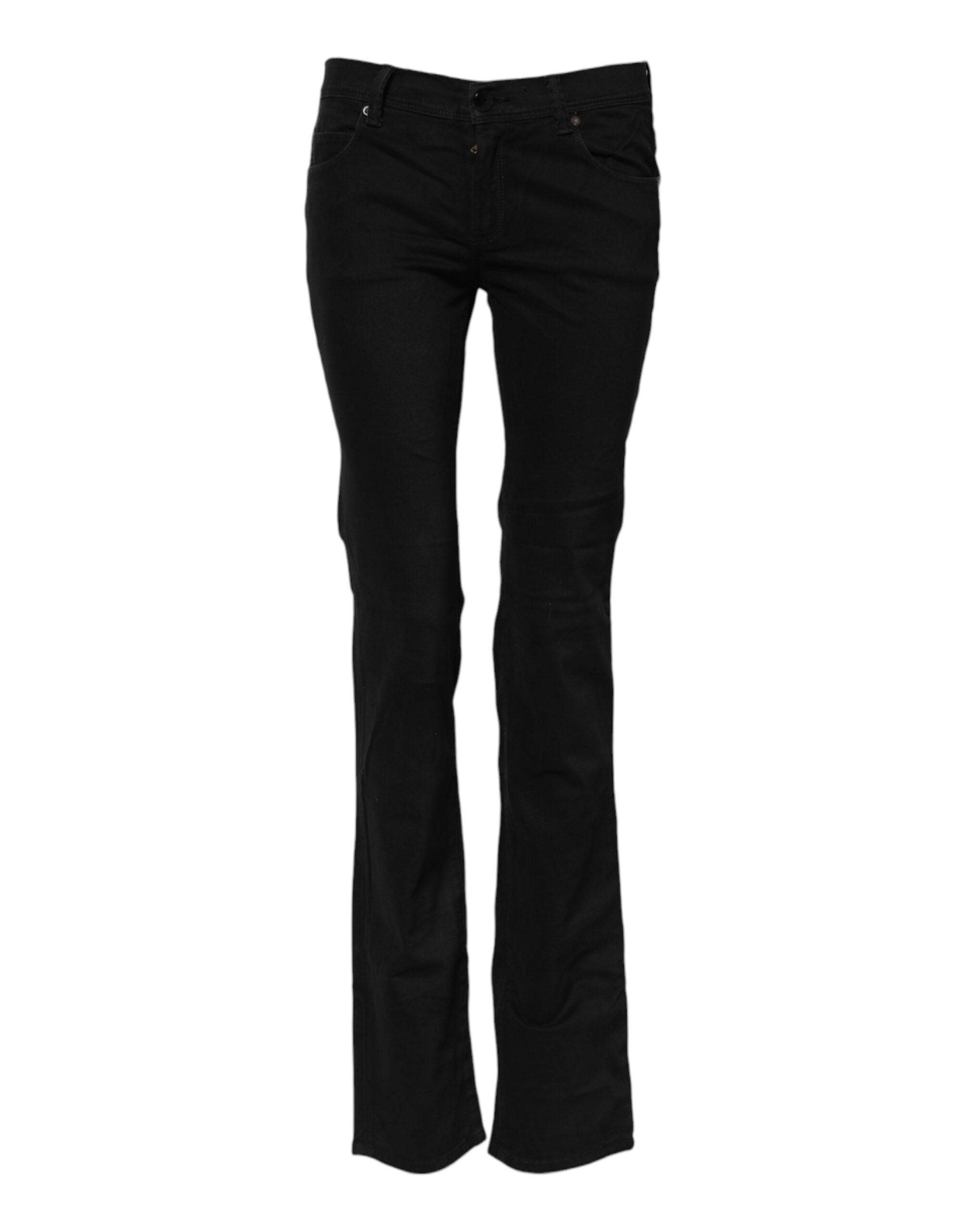 Ermanno Scervino Sorte Bomulds Stretch Flared Bootcut Denim Jeans