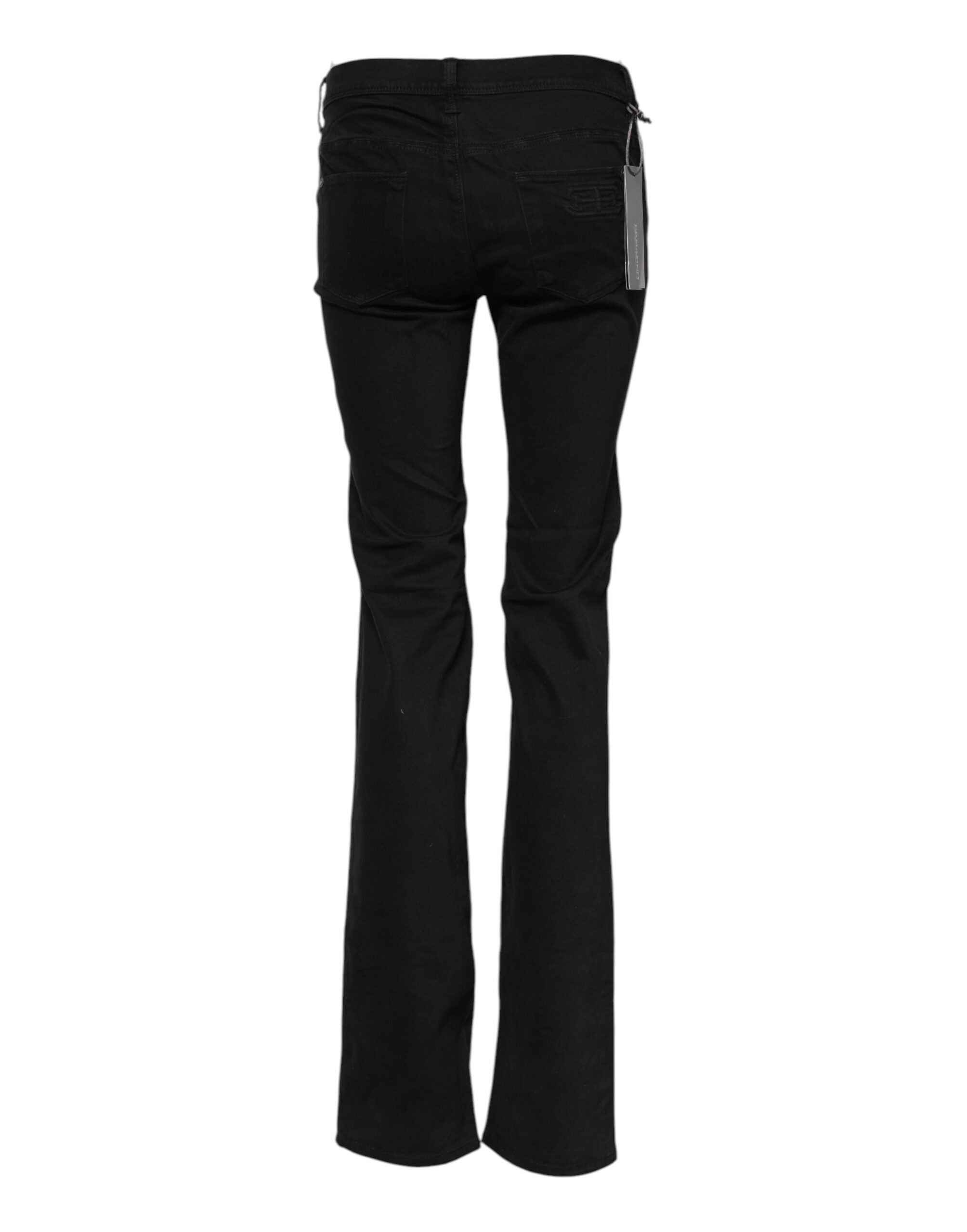 Ermanno Scervino Sorte Bomulds Stretch Flared Bootcut Denim Jeans