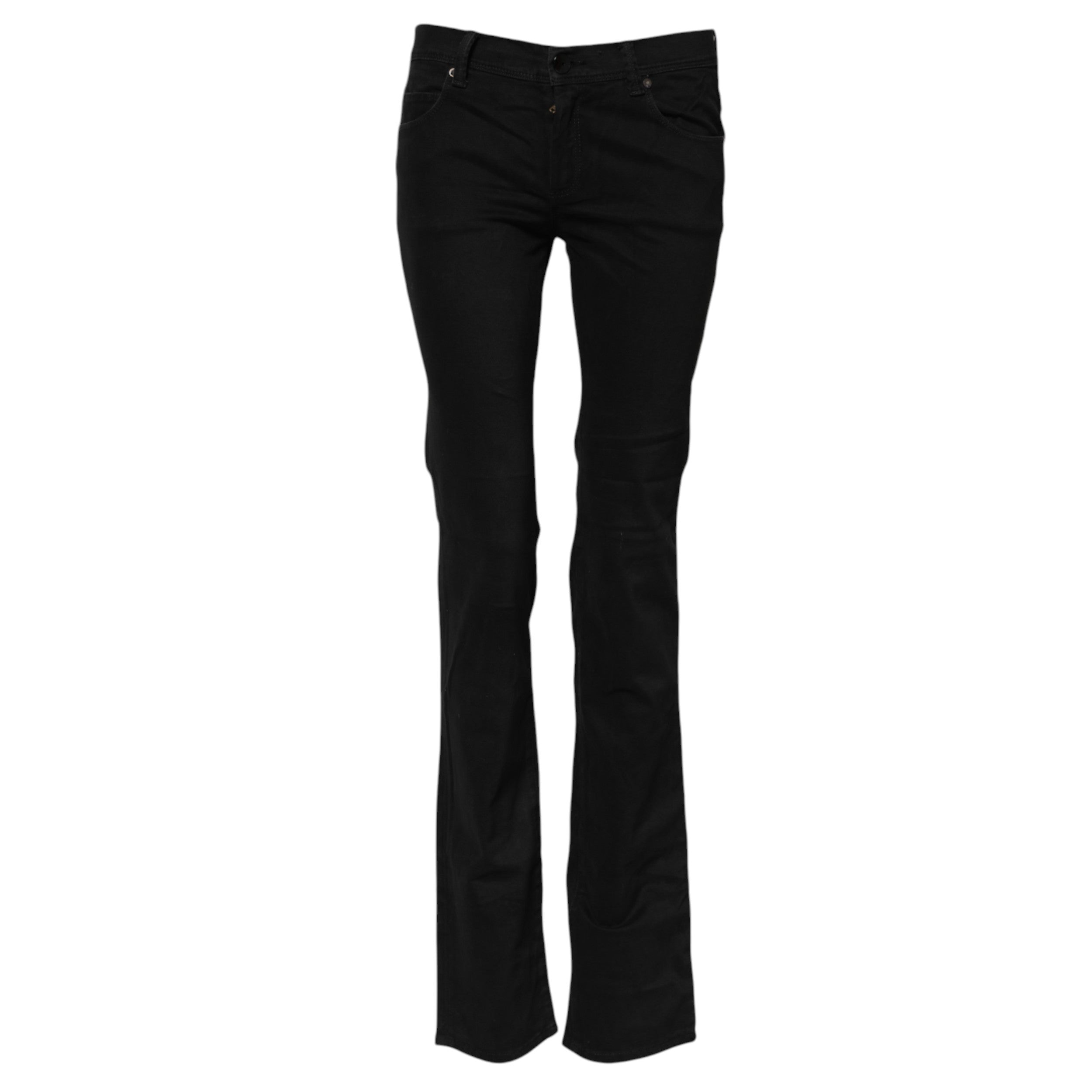 Ermanno Scervino Sorte Bomulds Stretch Flared Bootcut Denim Jeans