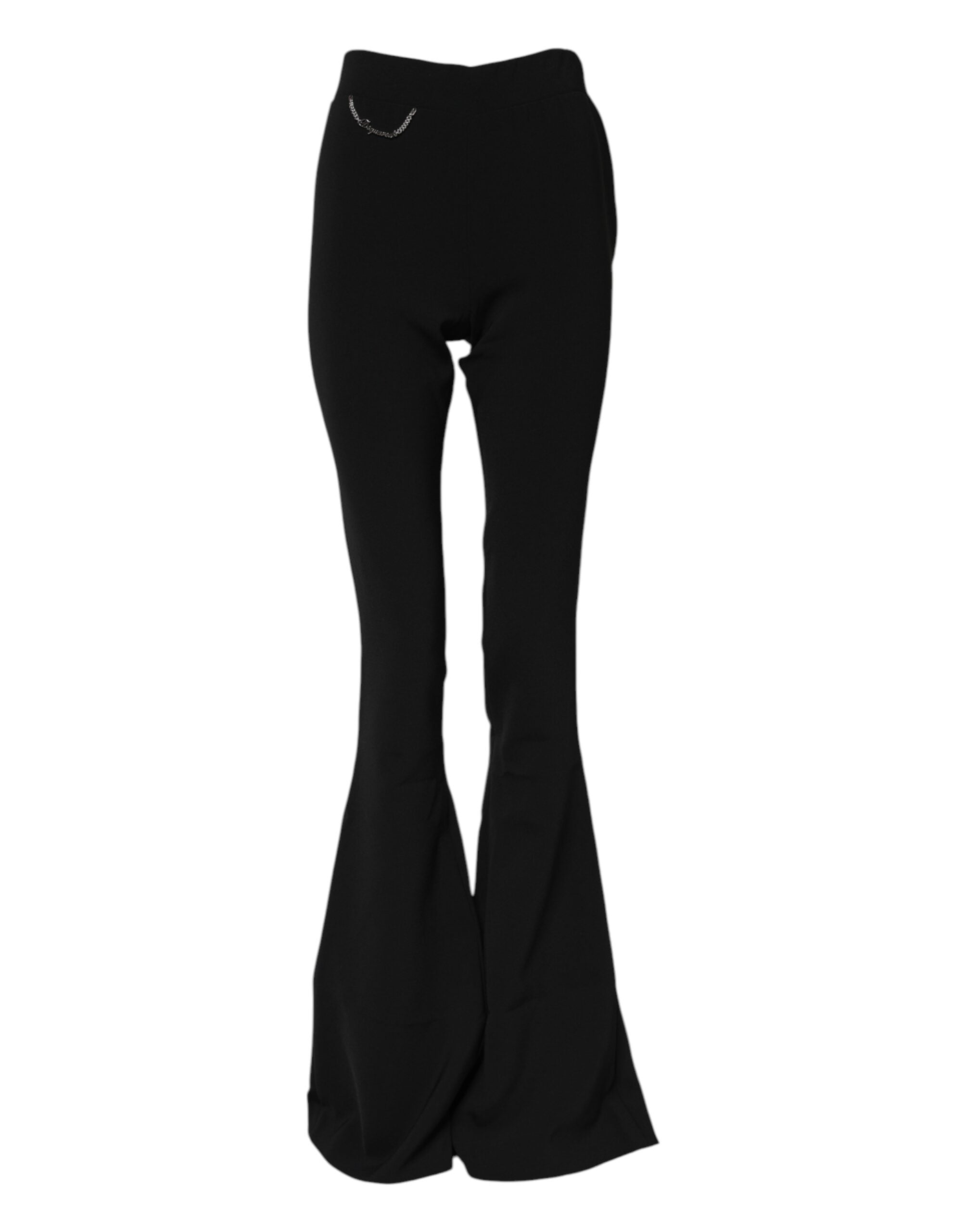 Dsquared² Sorte Polyester Højtaljede Flared Bukser