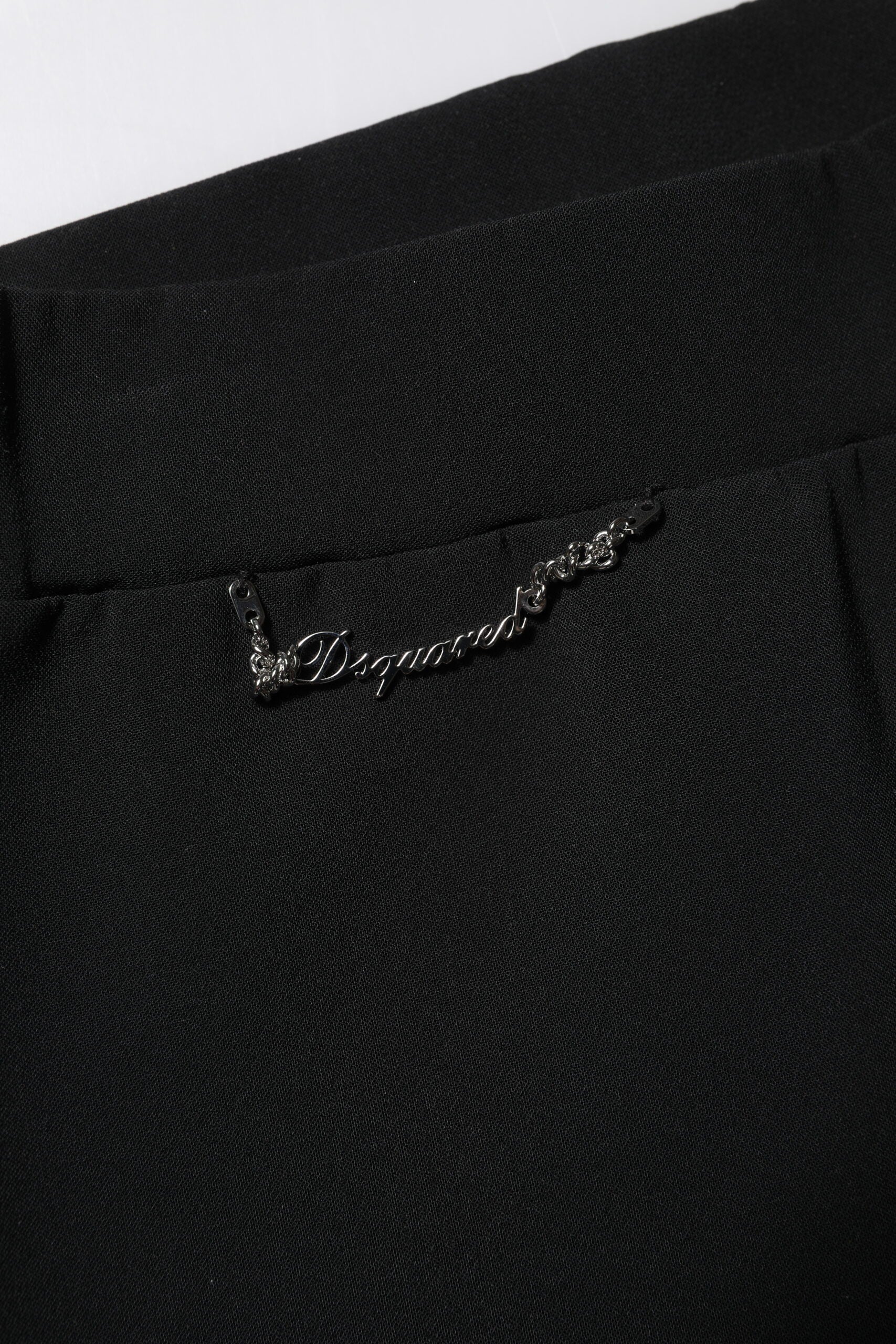 Dsquared² Sorte Polyester Højtaljede Flared Bukser