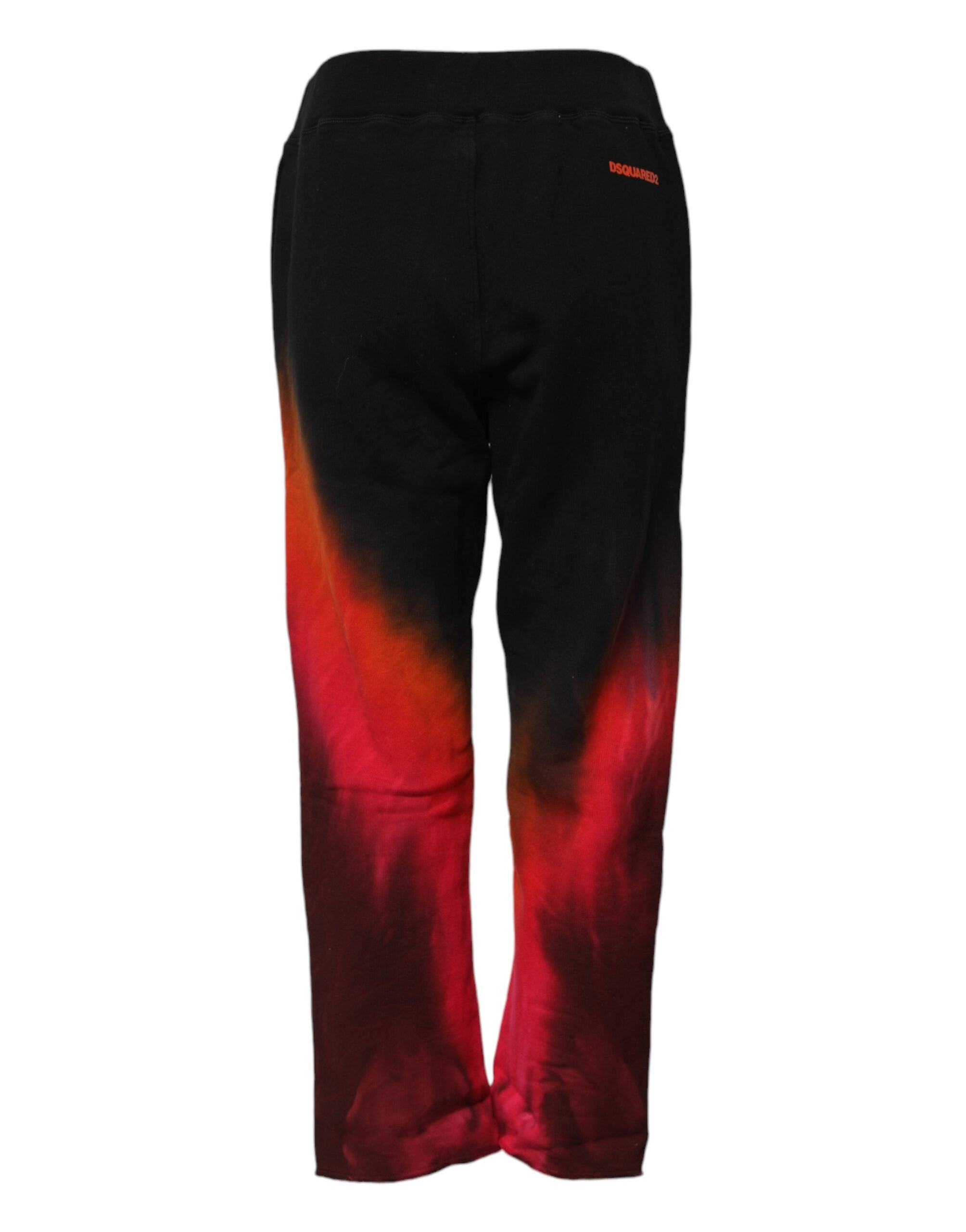 Dsquared² Sorte Røde Bomulds Joggingbukser med Lige Pasform