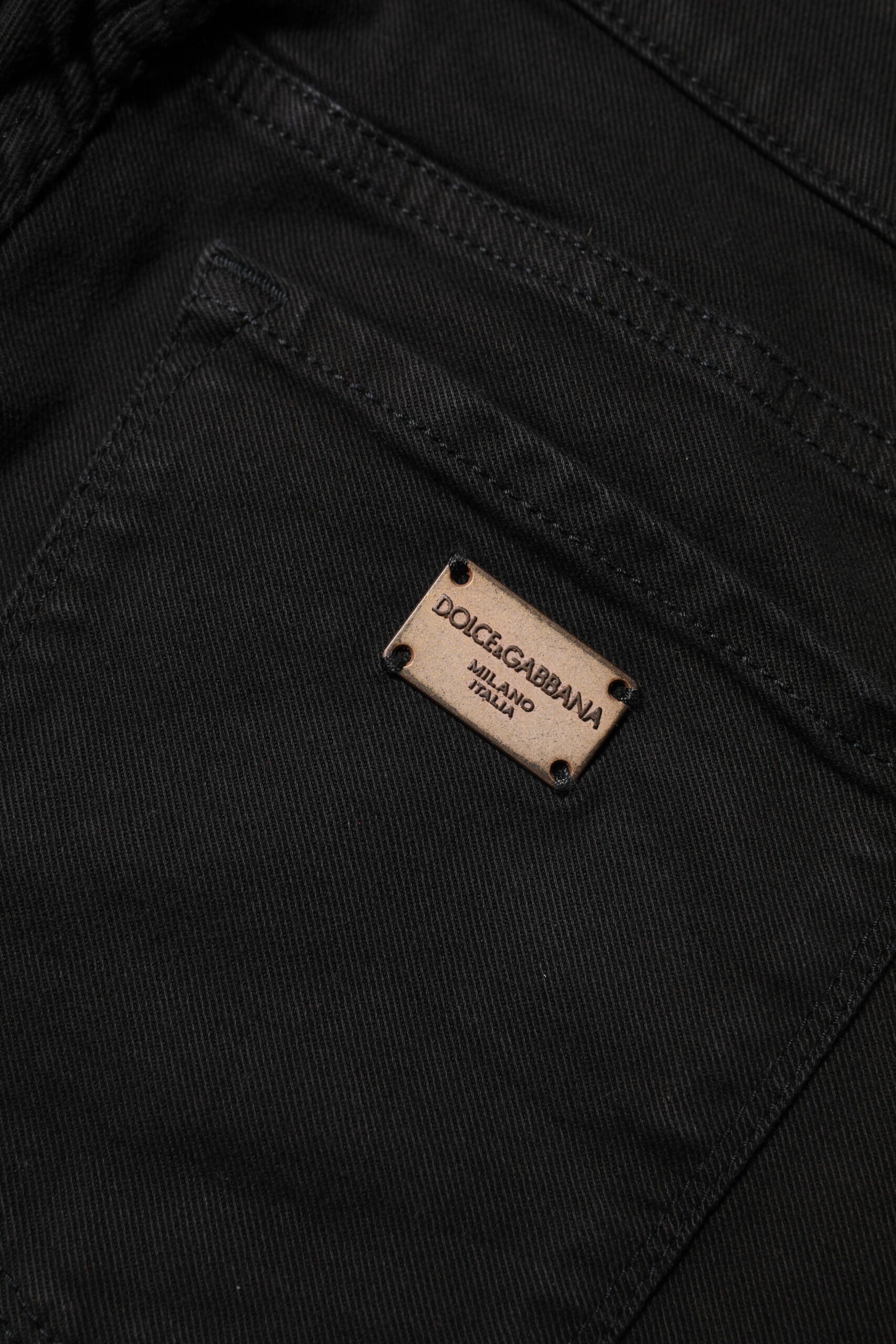 Dolce &amp; Gabbana Sorte Bomulds Skinny Mellemhøj Talje Denim Jeans