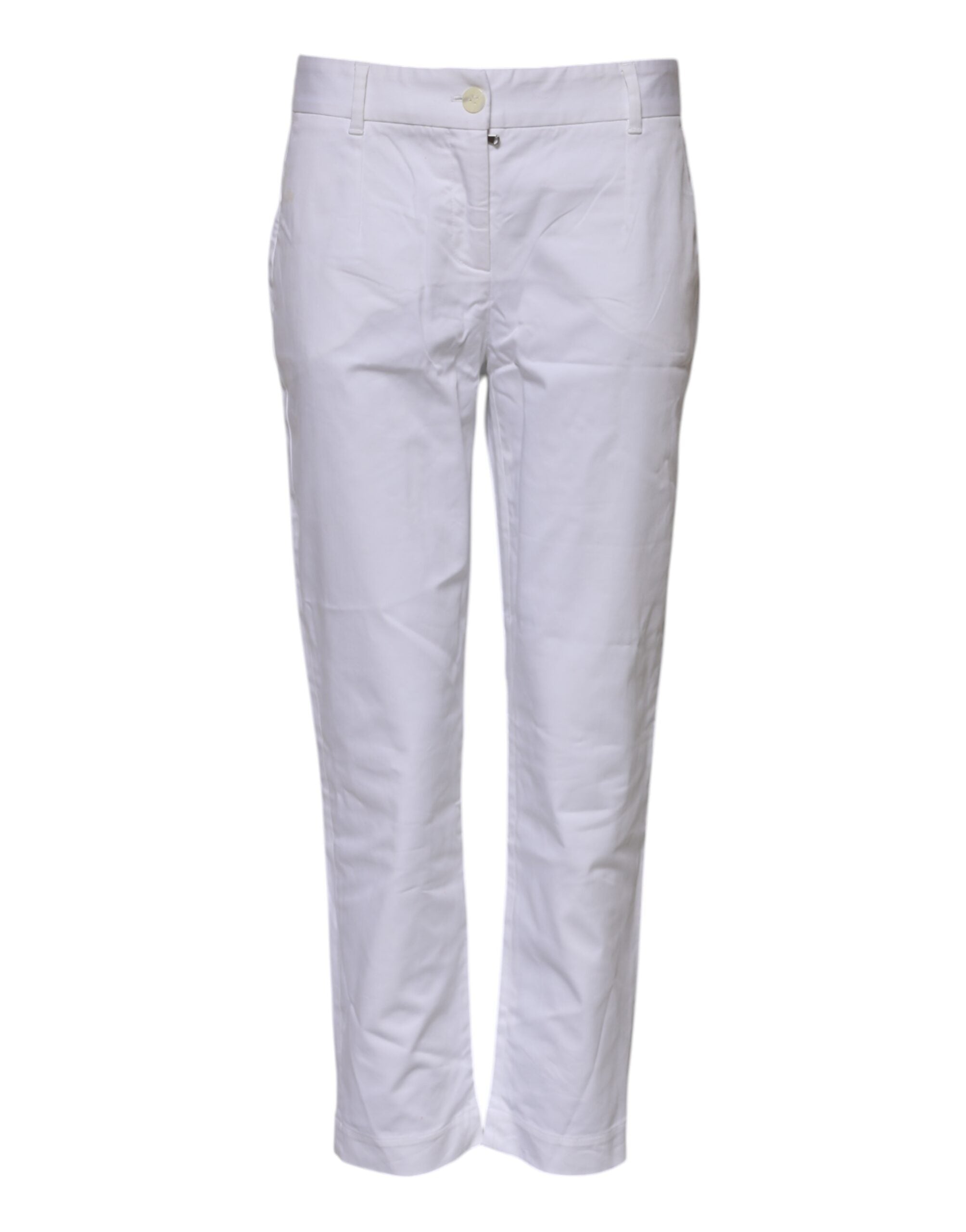 Dolce &amp; Gabbana Hvide Bomuldsstretchjeans med Mellem Talje