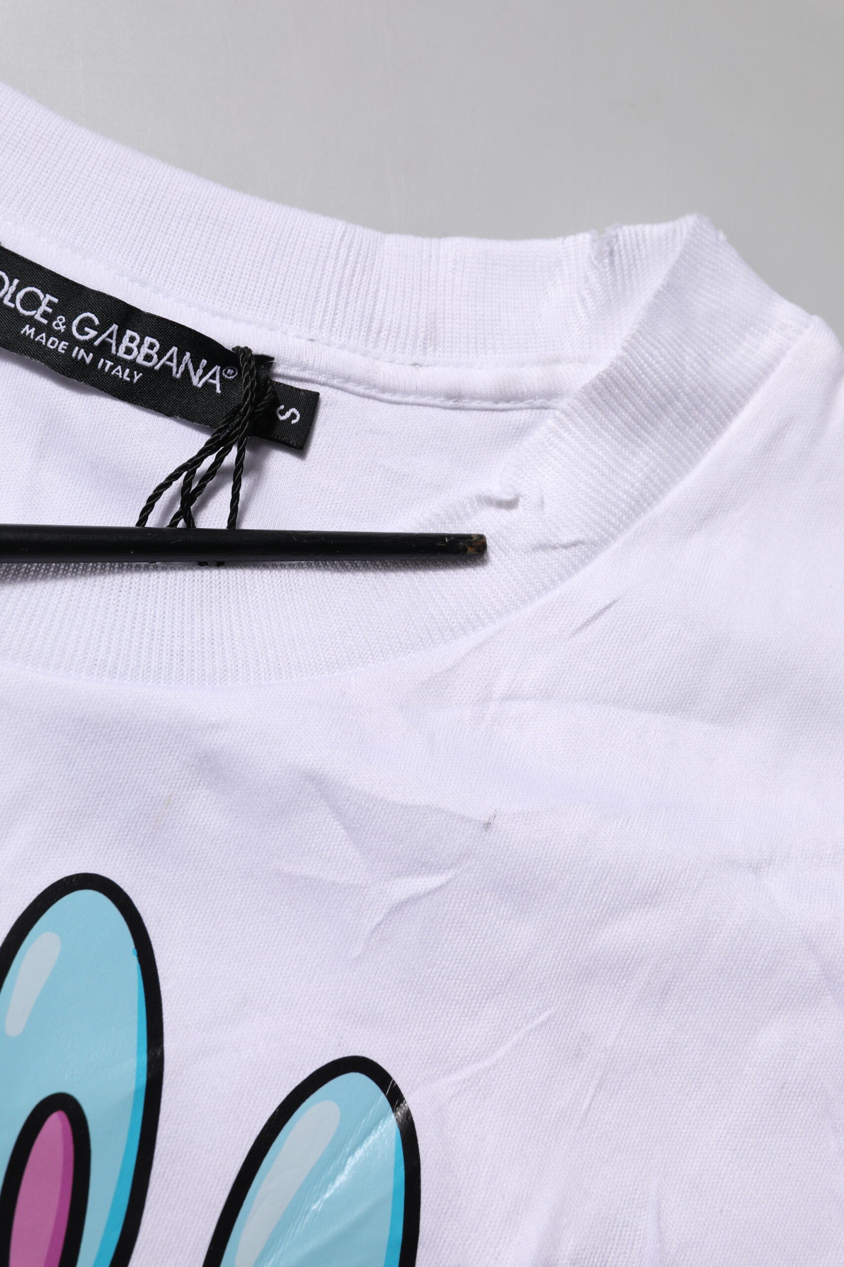 Dolce &amp; Gabbana hvid bomuld grafisk tryk rund hals T-shirt