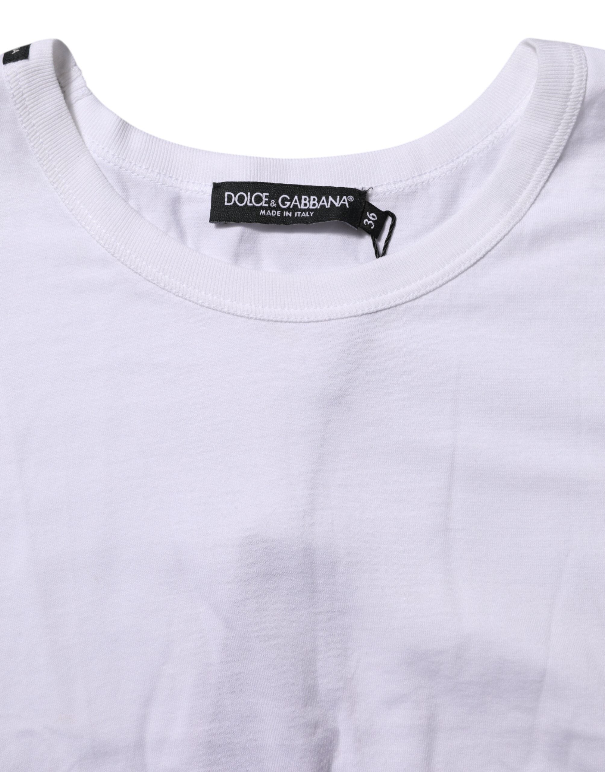 Dolce &amp; Gabbana Hvid bomulds-T-shirt med korte ærmer