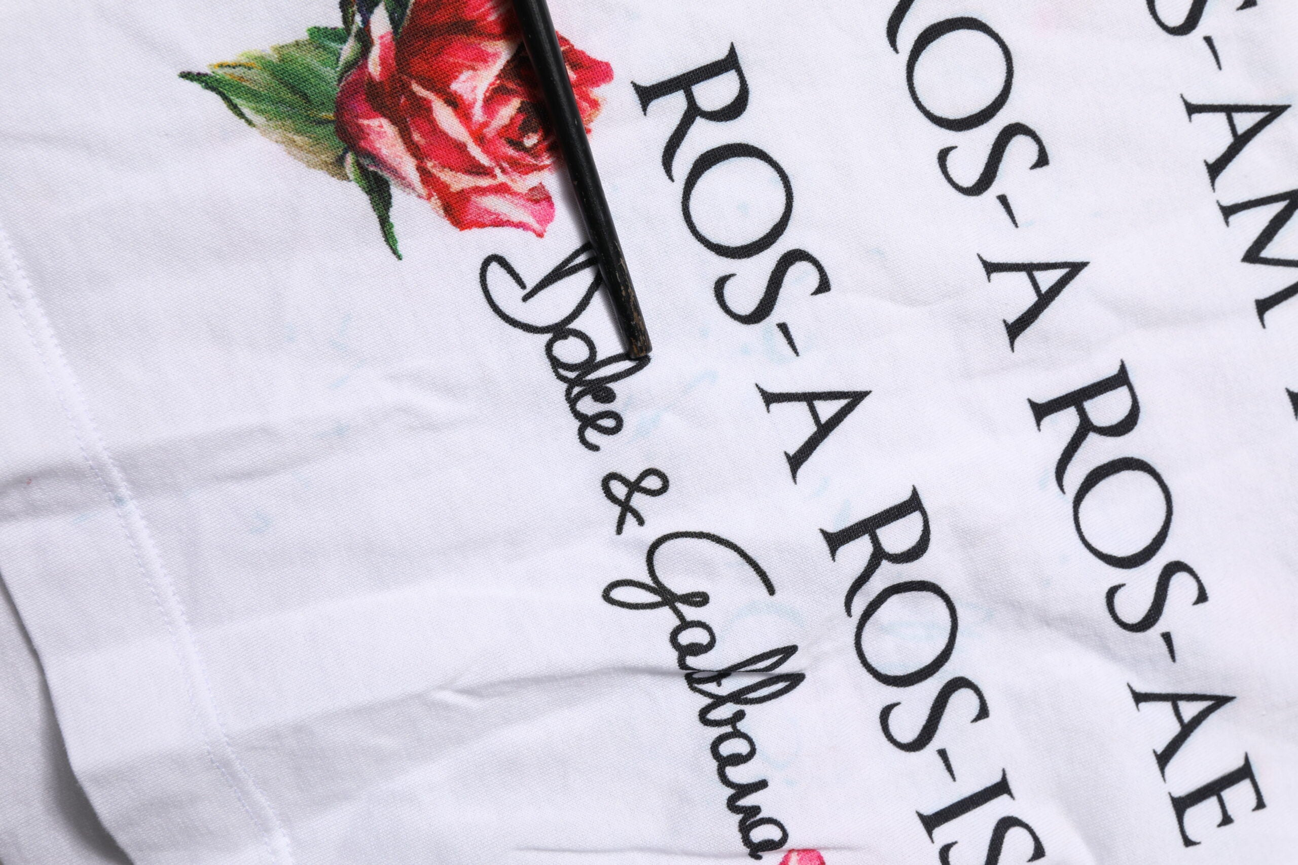 Dolce &amp; Gabbana Hvid bomuldsprint ærmeløs top med rund hals