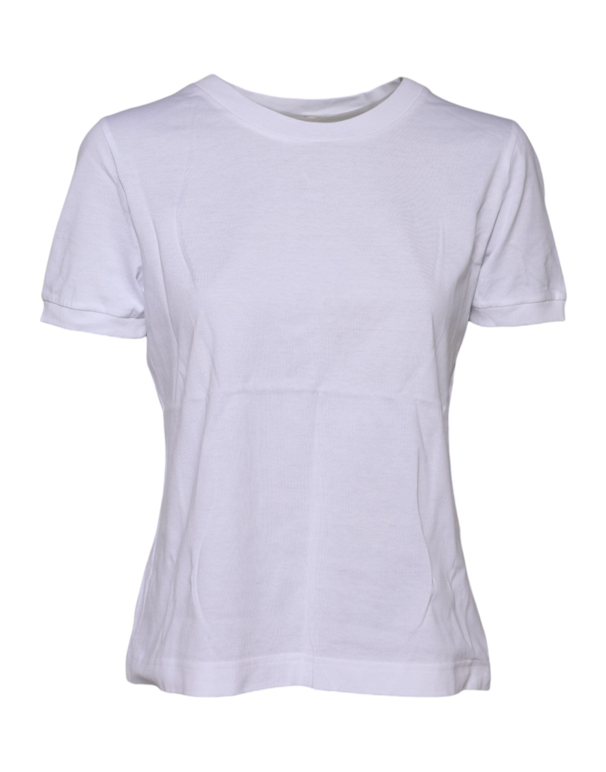 Dolce &amp; Gabbana Hvid Bomulds T-shirt med Rund Hals og Korte Ærmer