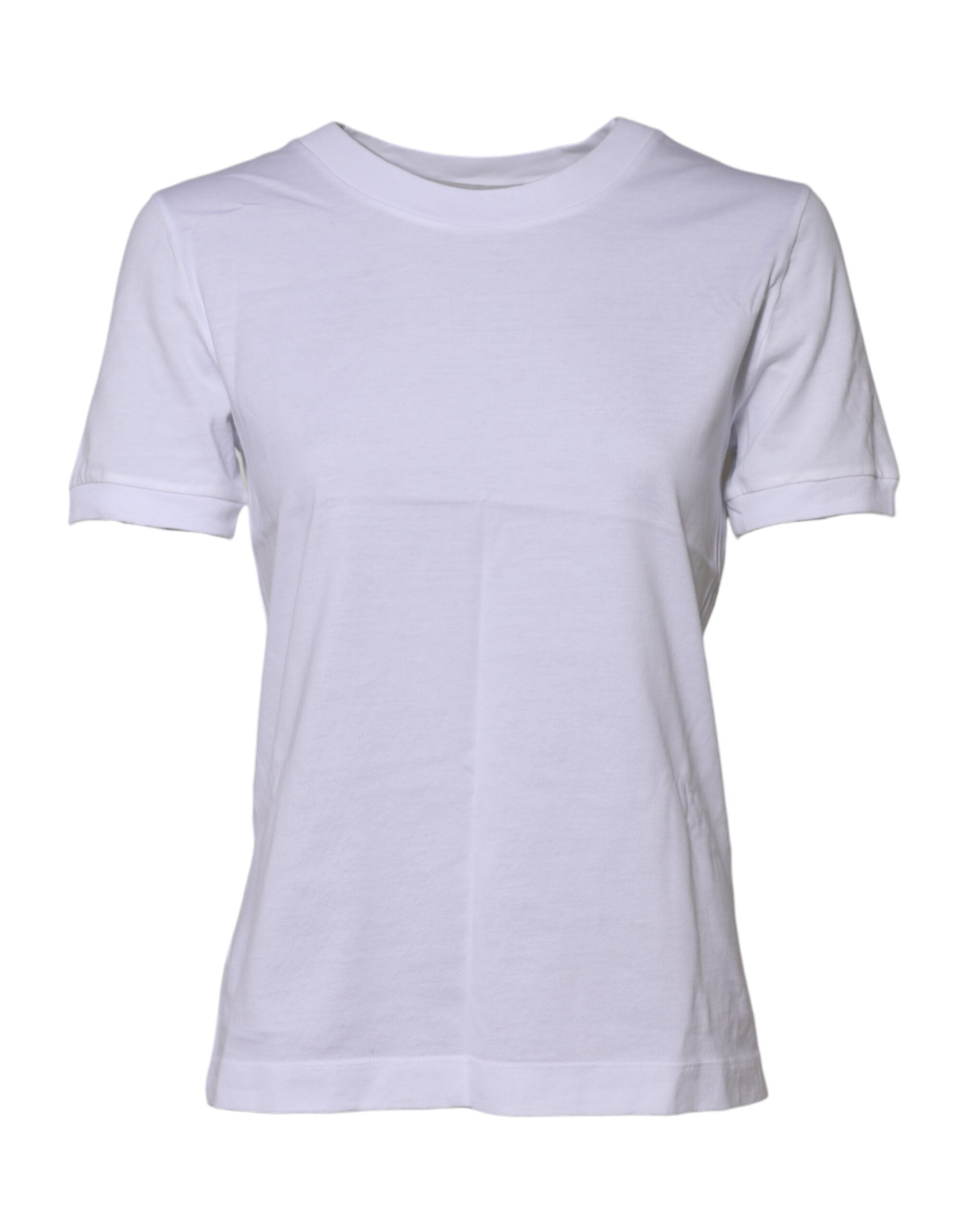 Dolce &amp; Gabbana Hvid Bomulds T-shirt med Rund Hals og Korte Ærmer