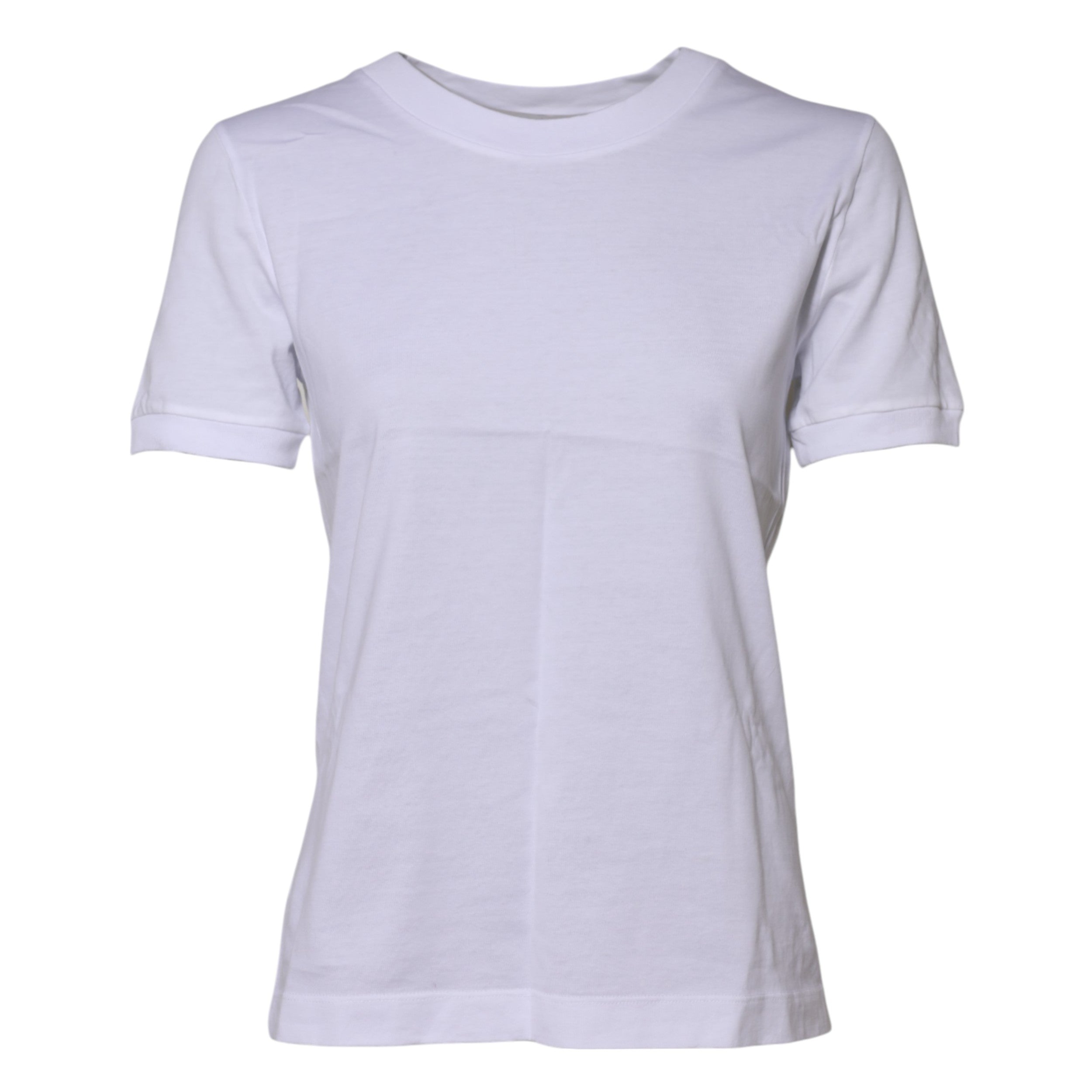 Dolce &amp; Gabbana Hvid Bomulds T-shirt med Rund Hals og Korte Ærmer